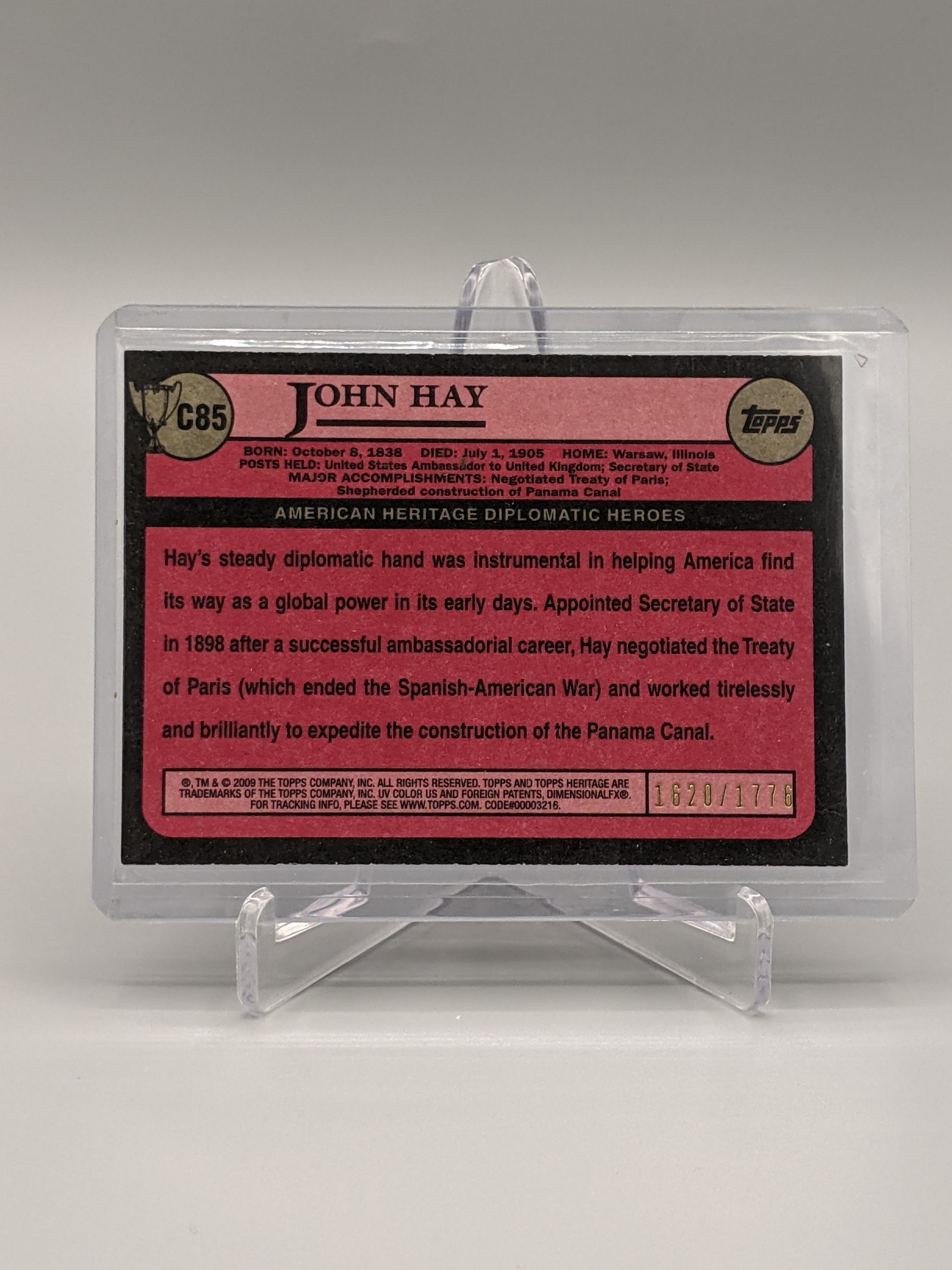2009 Topps American Heritage Heroes Chrome #C85 John Hay #/1776