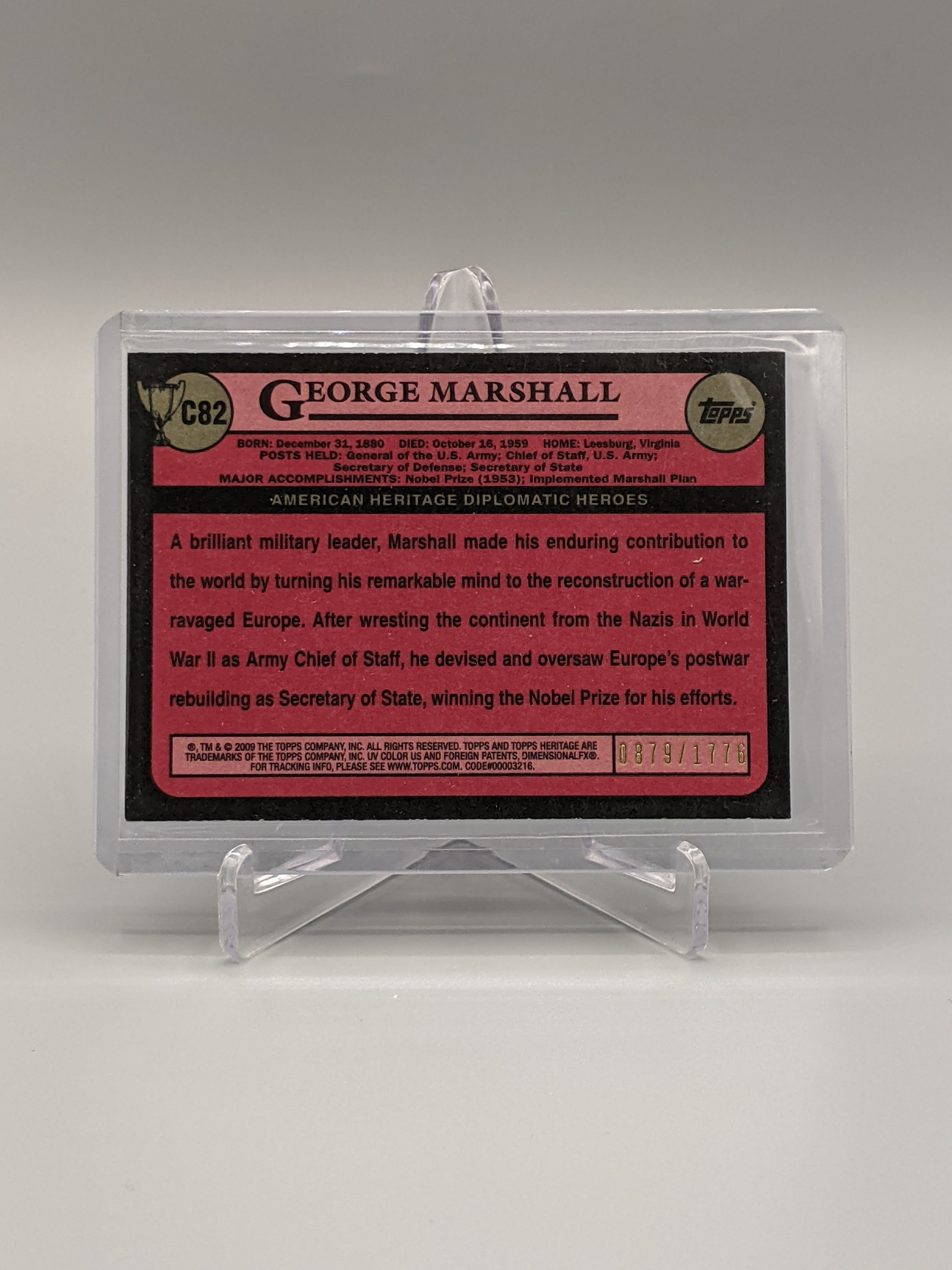 2009 Topps American Heritage Heroes Chrome #C82 George Marshall #/1776