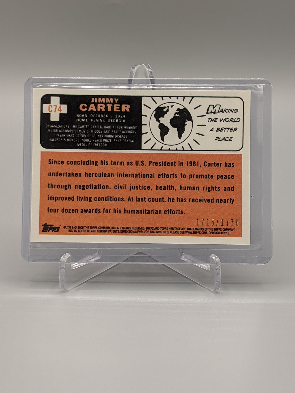 2009 Topps American Heritage Heroes Chrome #C74 Jimmy Carter #/1776