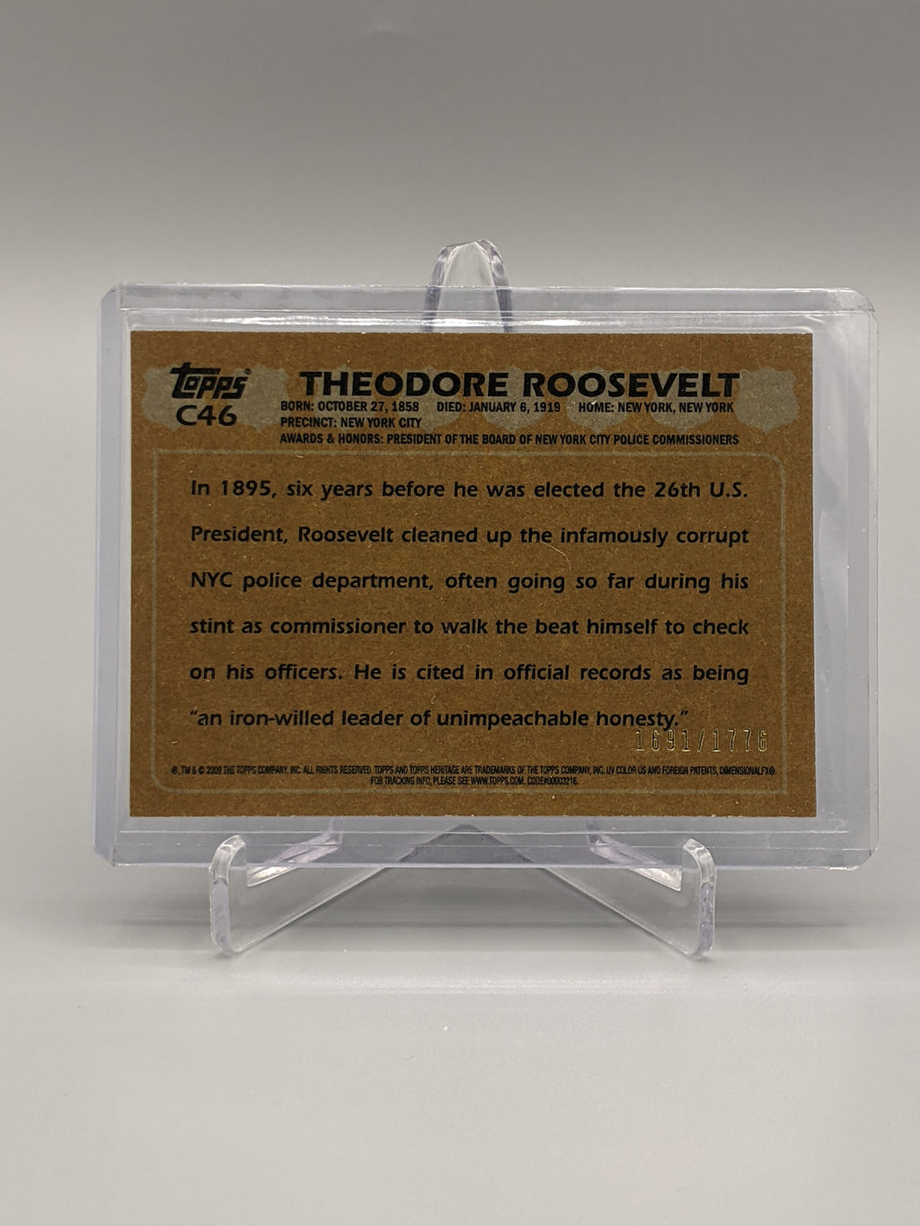 2009 Topps American Heritage Heroes Chrome #C46 Theodore Roosevelt #/1776