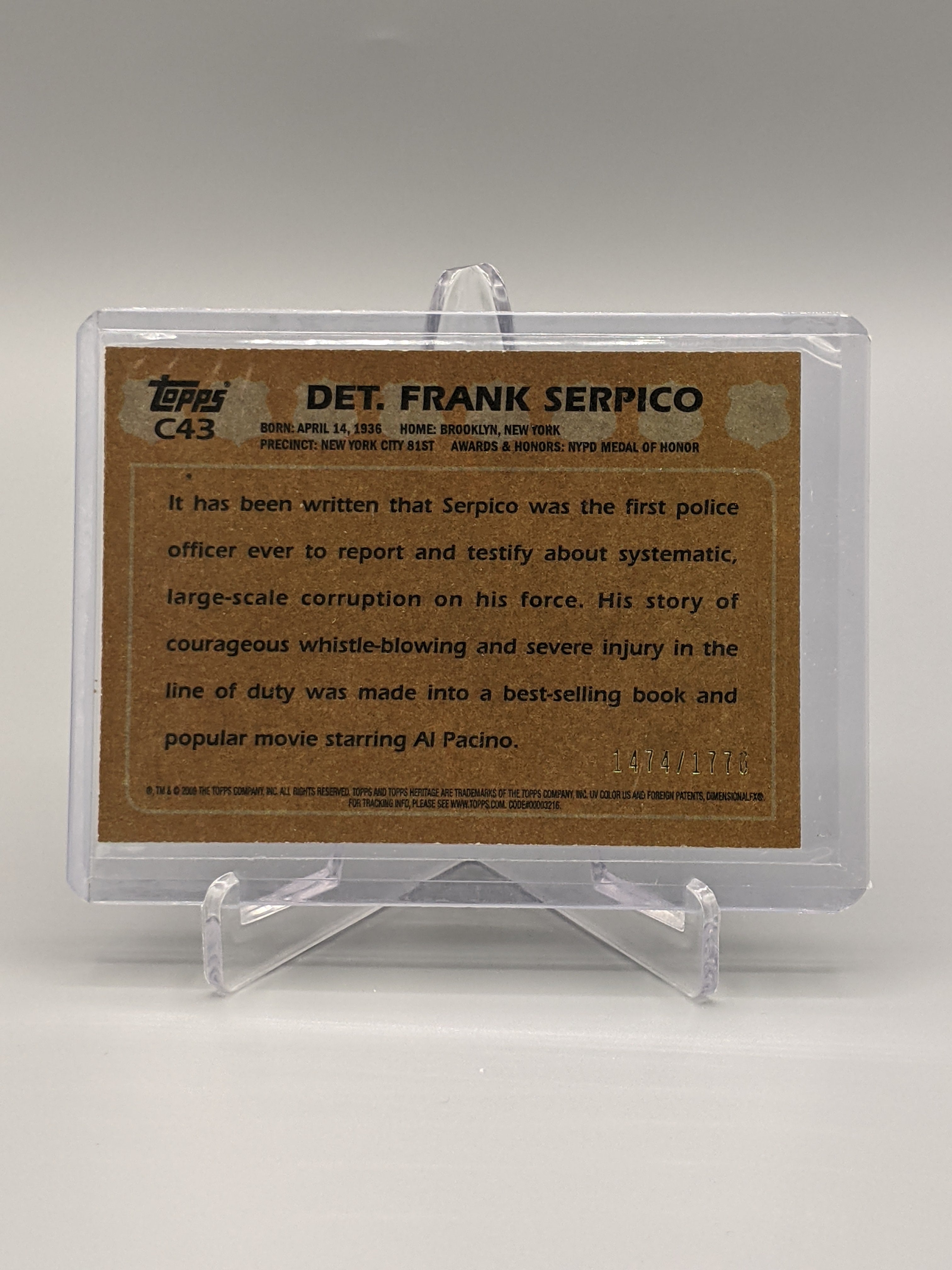 2009 Topps American Heritage Heroes Chrome #C43 Frank Serpico #/1776