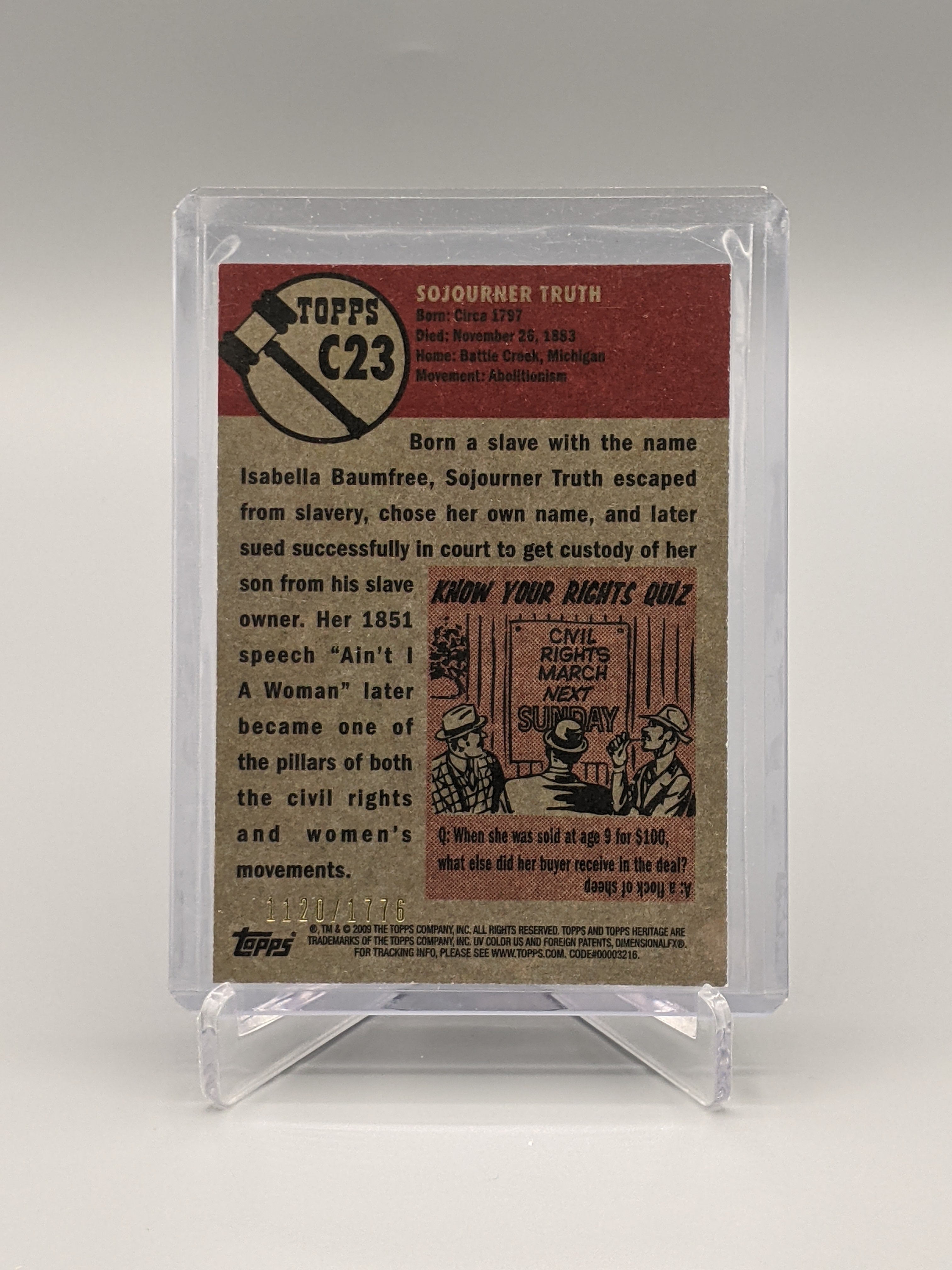 2009 Topps American Heritage Heroes Chrome #C23 Sojourner Truth #/1776