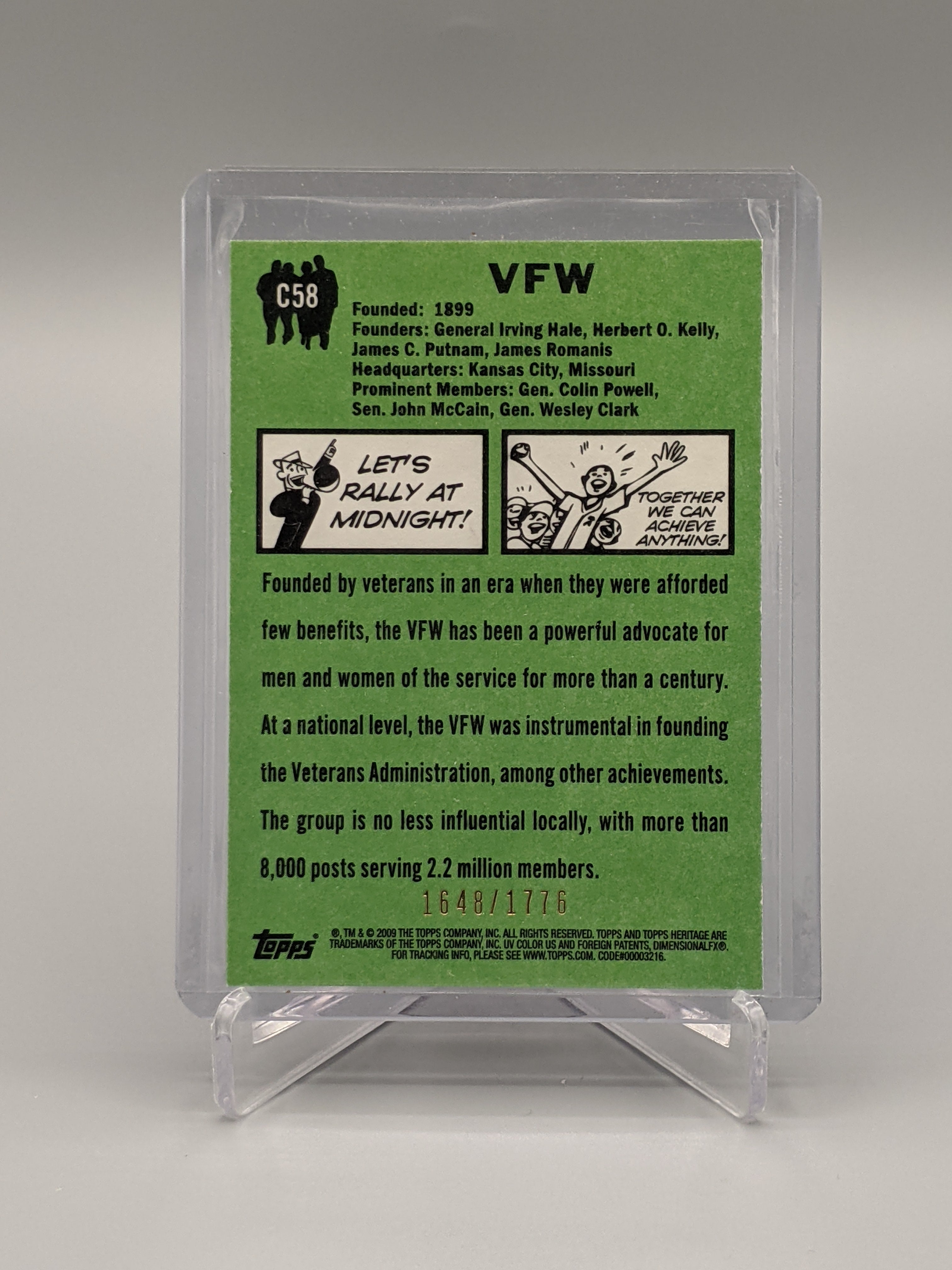 2009 Topps American Heritage Heroes Chrome #C58 VFW #/1776