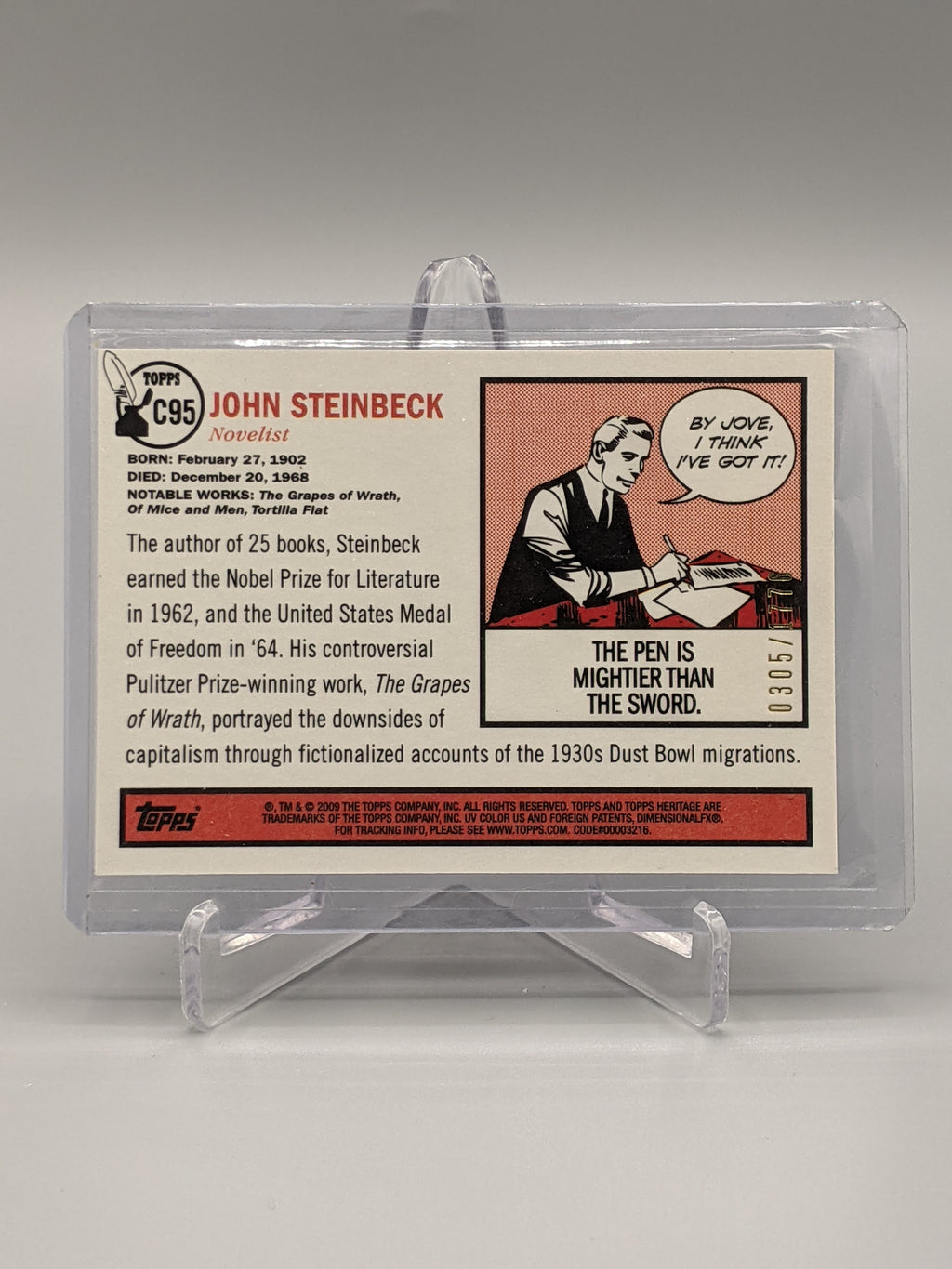 2009 Topps American Heritage Heroes Chrome #C95 John Steinbeck #/1776