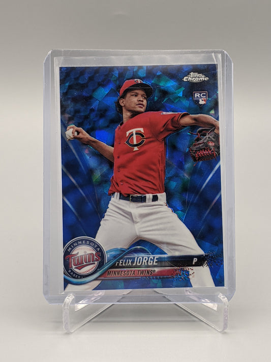 2018 Topps Chrome Sapphire #410 Felix Jorge RC Twins