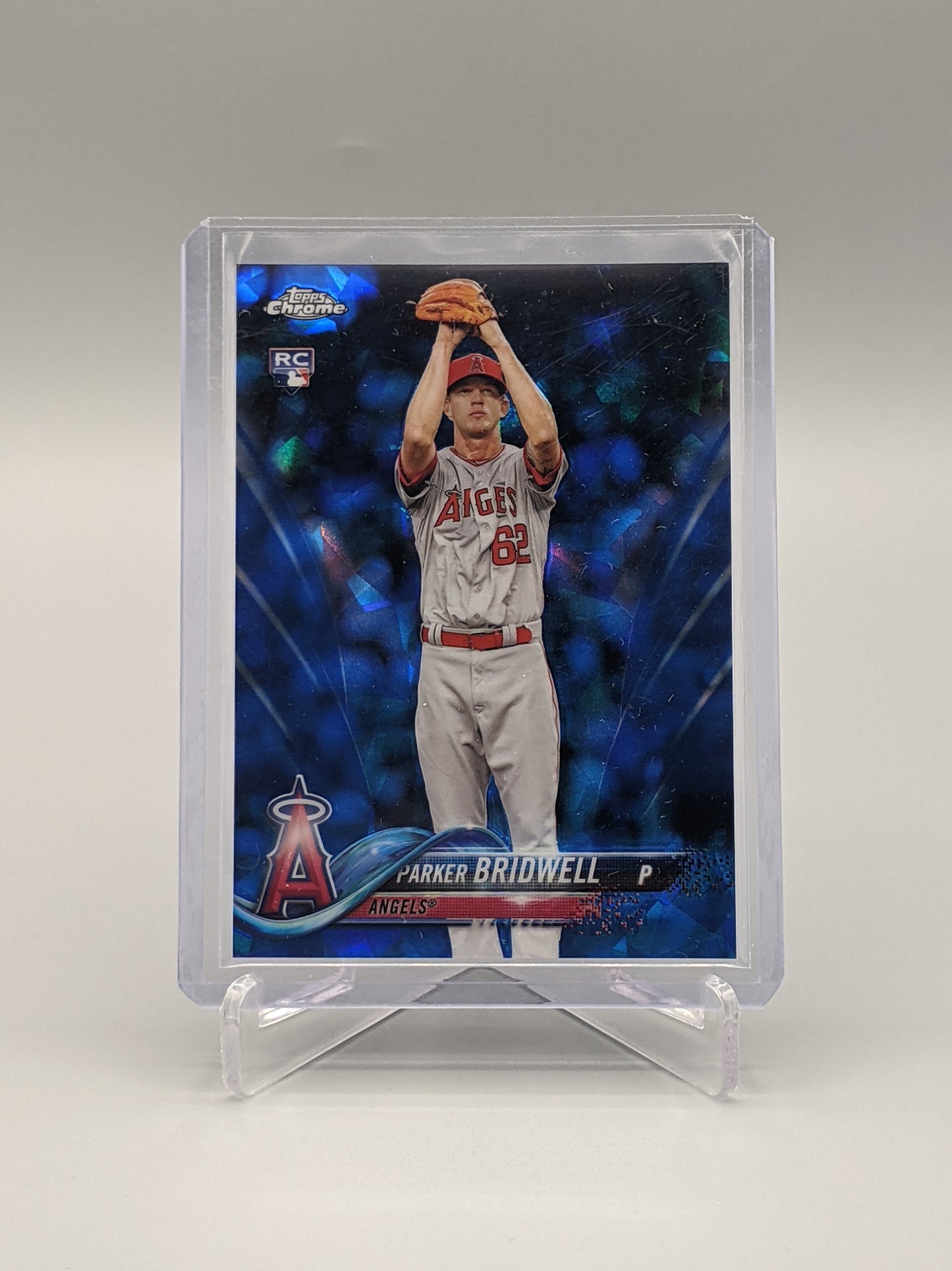 2018 Topps Chrome Sapphire #322 Parker Bridwell RC Angels