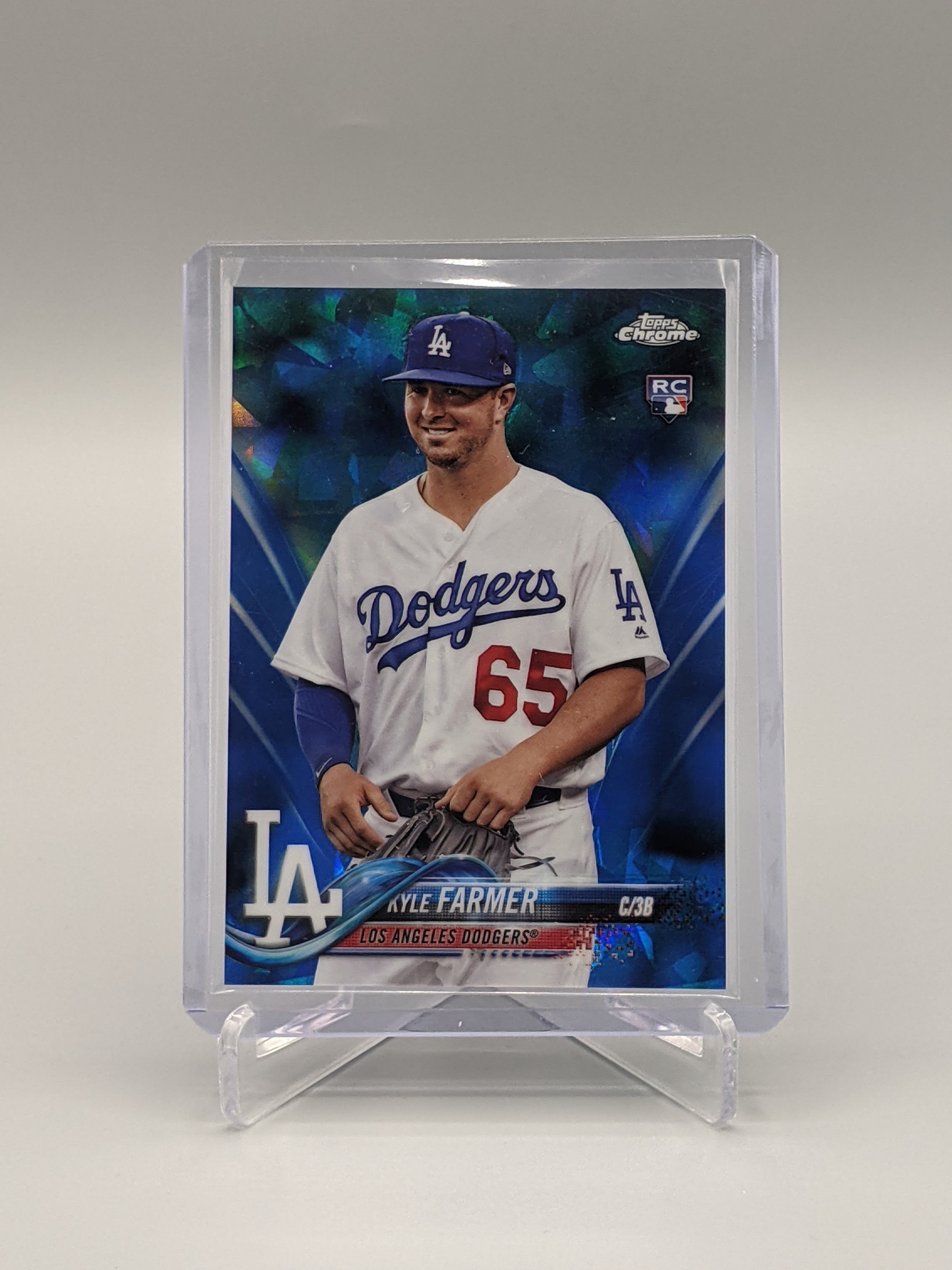 2018 Topps Chrome Sapphire #485 Kyle Farmer RC Dodgers