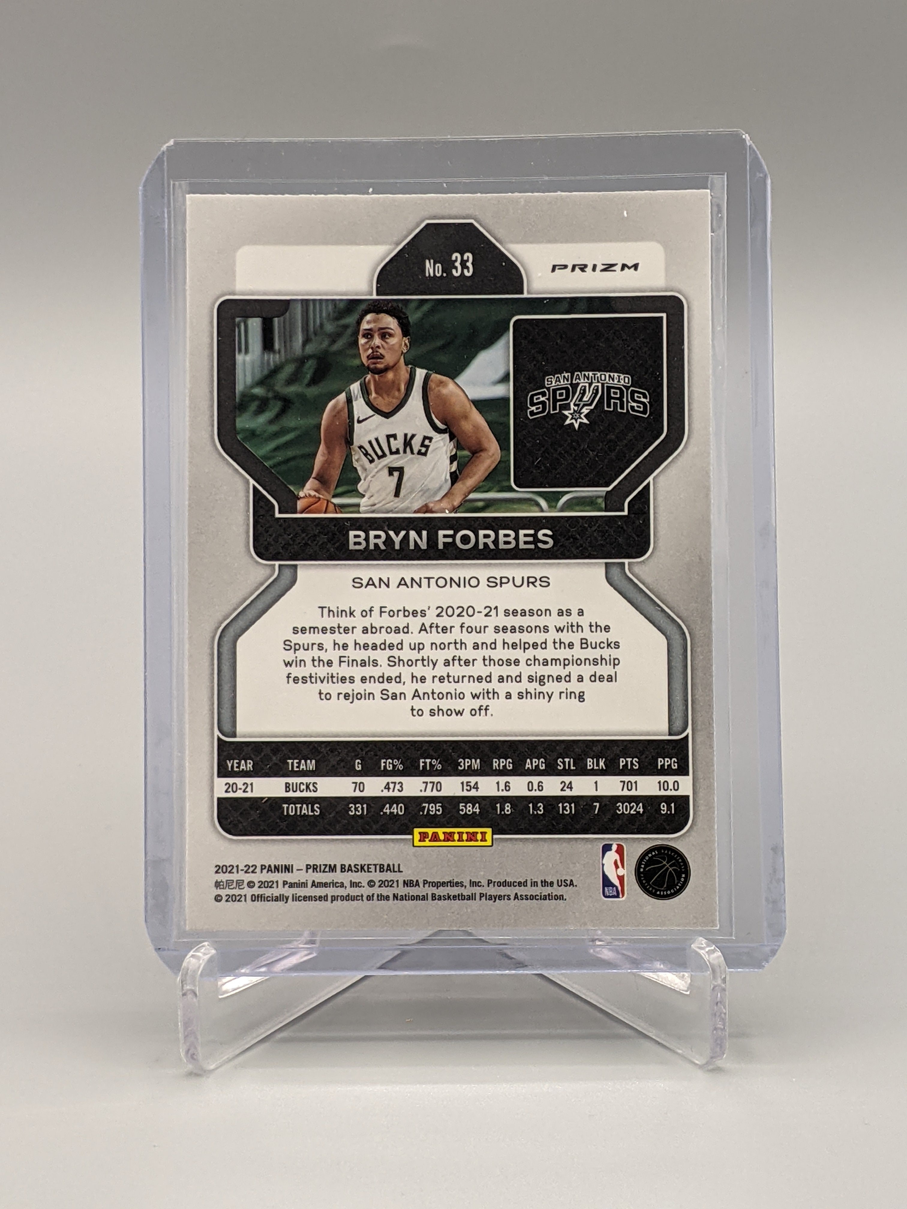 2021-22 Prizm Red Ice Prizm #33 Bryn Forbes Bucks