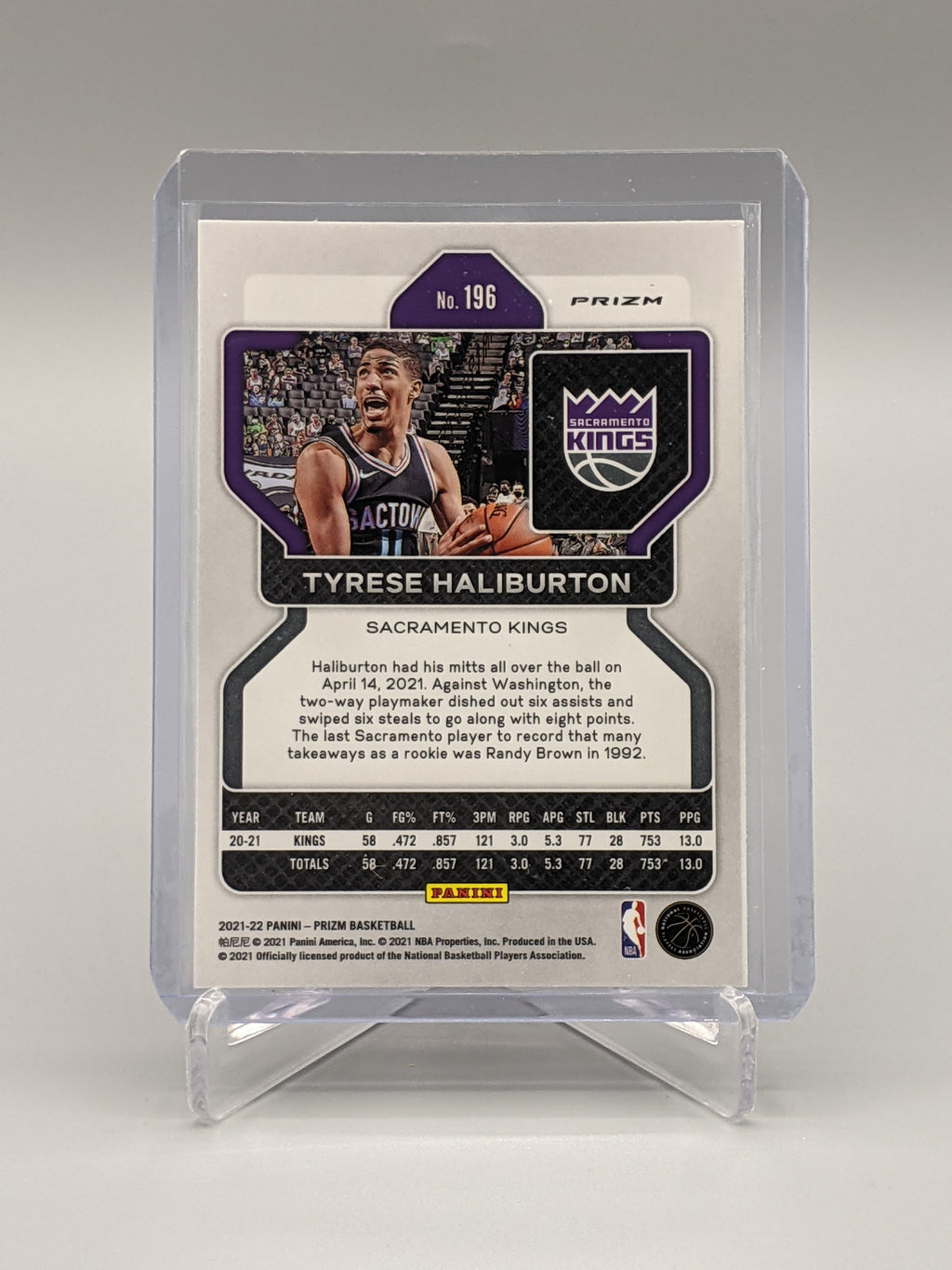 2021-22 Prizm Red Ice Prizm #196 Tyrese Haliburton Kings