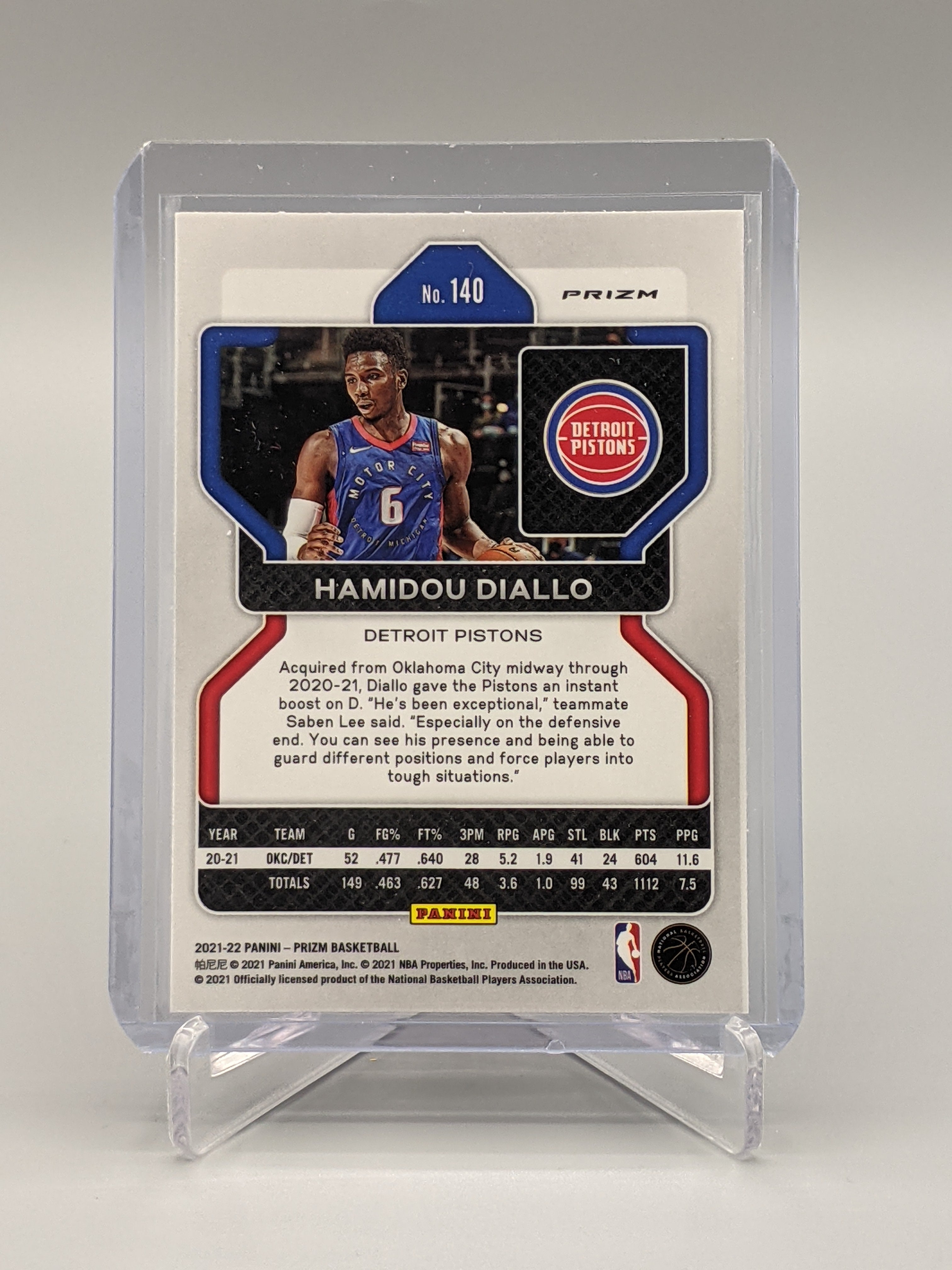 2021-22 Prizm Red Ice Prizm #140 Hamidou Diallo Pistons