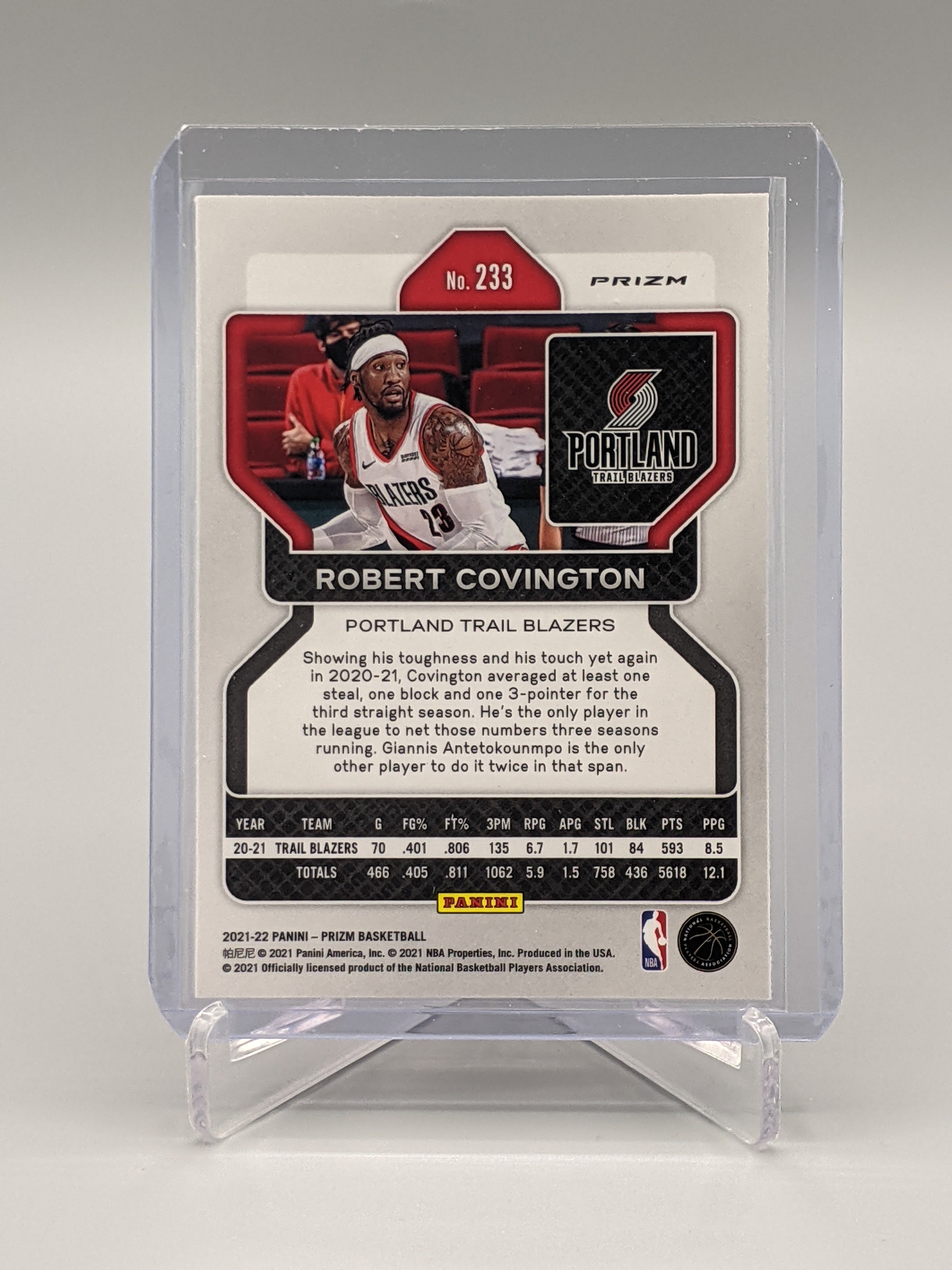 2021-22 Prizm Red Ice Prizm #233 Robert Covington Trail Blazers
