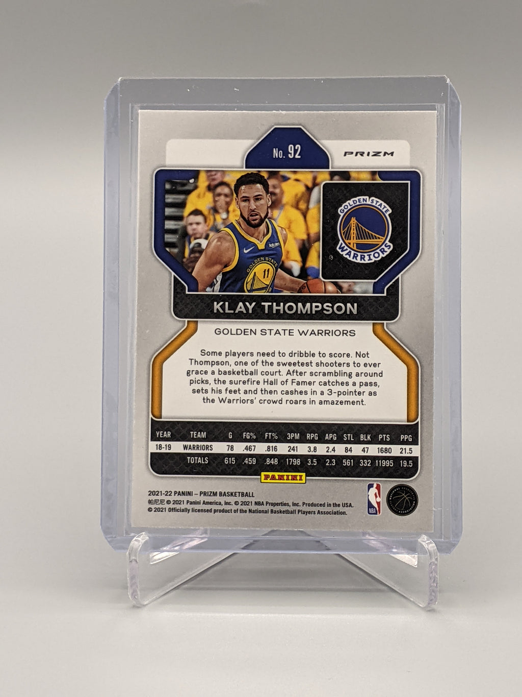 2021-22 Prizm Red Ice Prizm #92 Klay Thompson Warriors