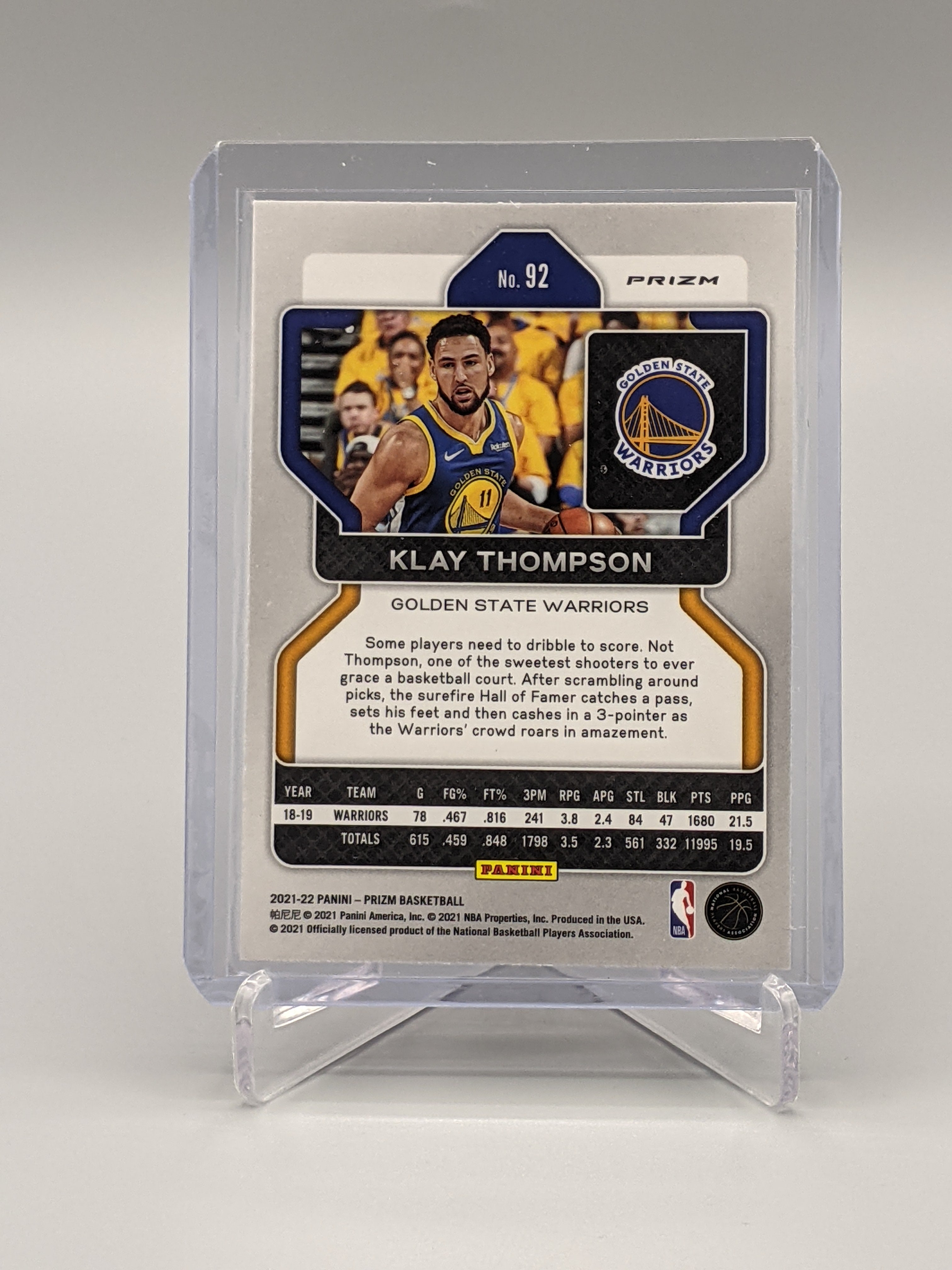 2021-22 Prizm Red Ice Prizm #92 Klay Thompson Warriors