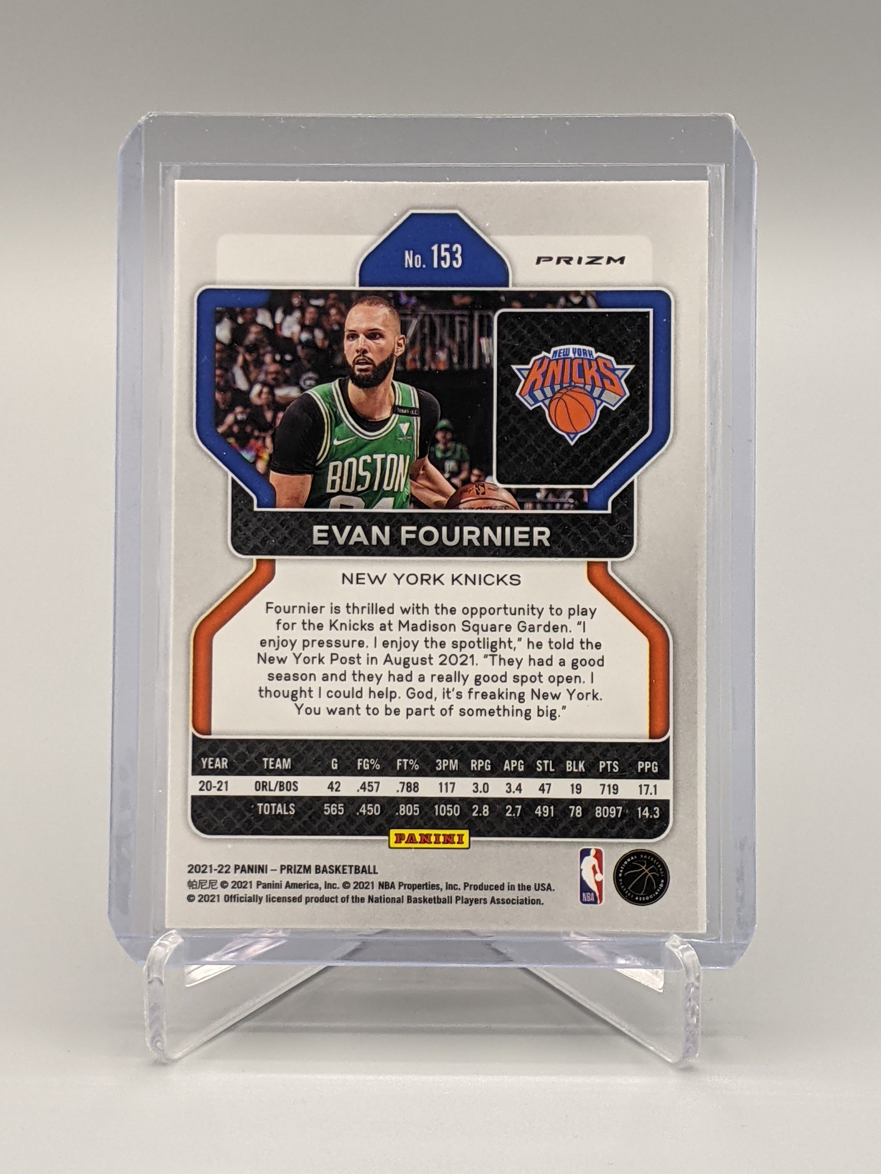 2021-22 Prizm Red Ice Prizm #153 Evan Fournier Celtics