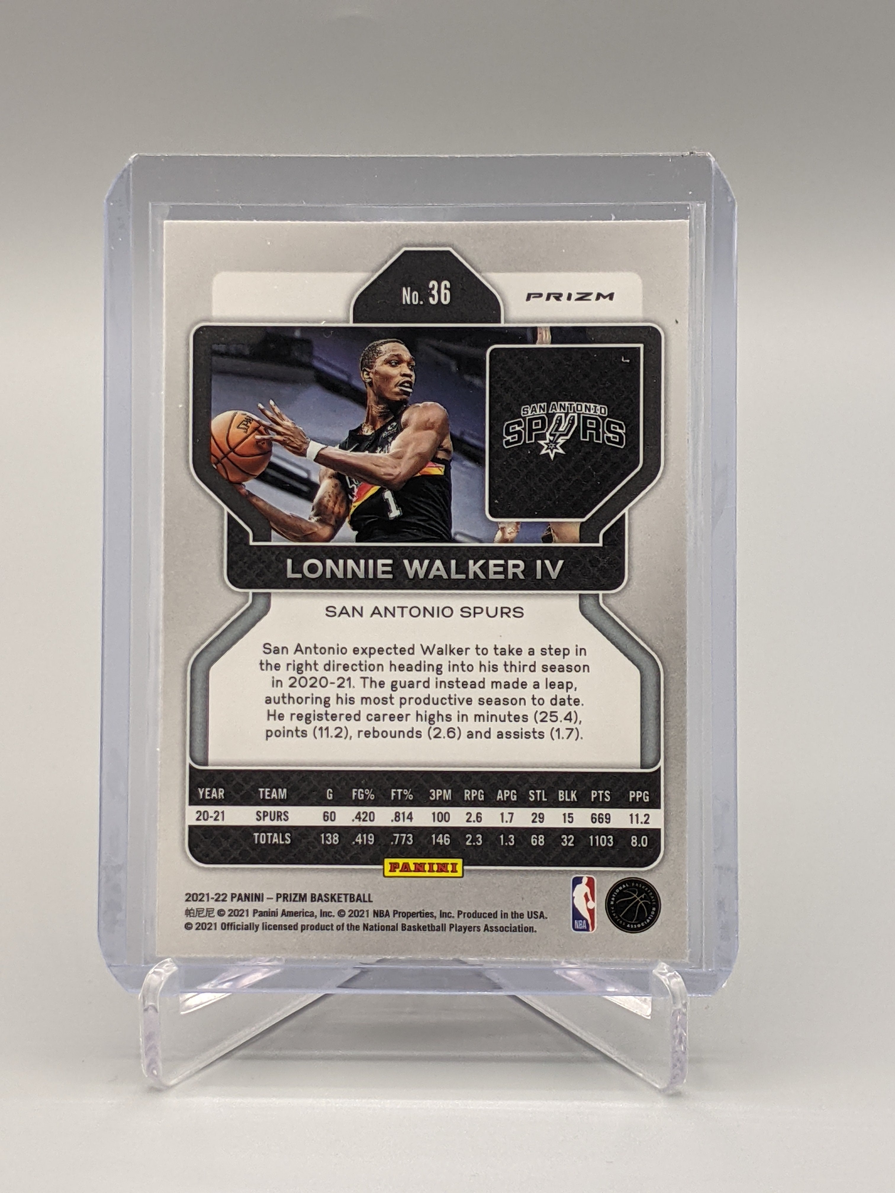2021-22 Prizm Red Ice Prizm #36 Lonnie Walker IV Spurs