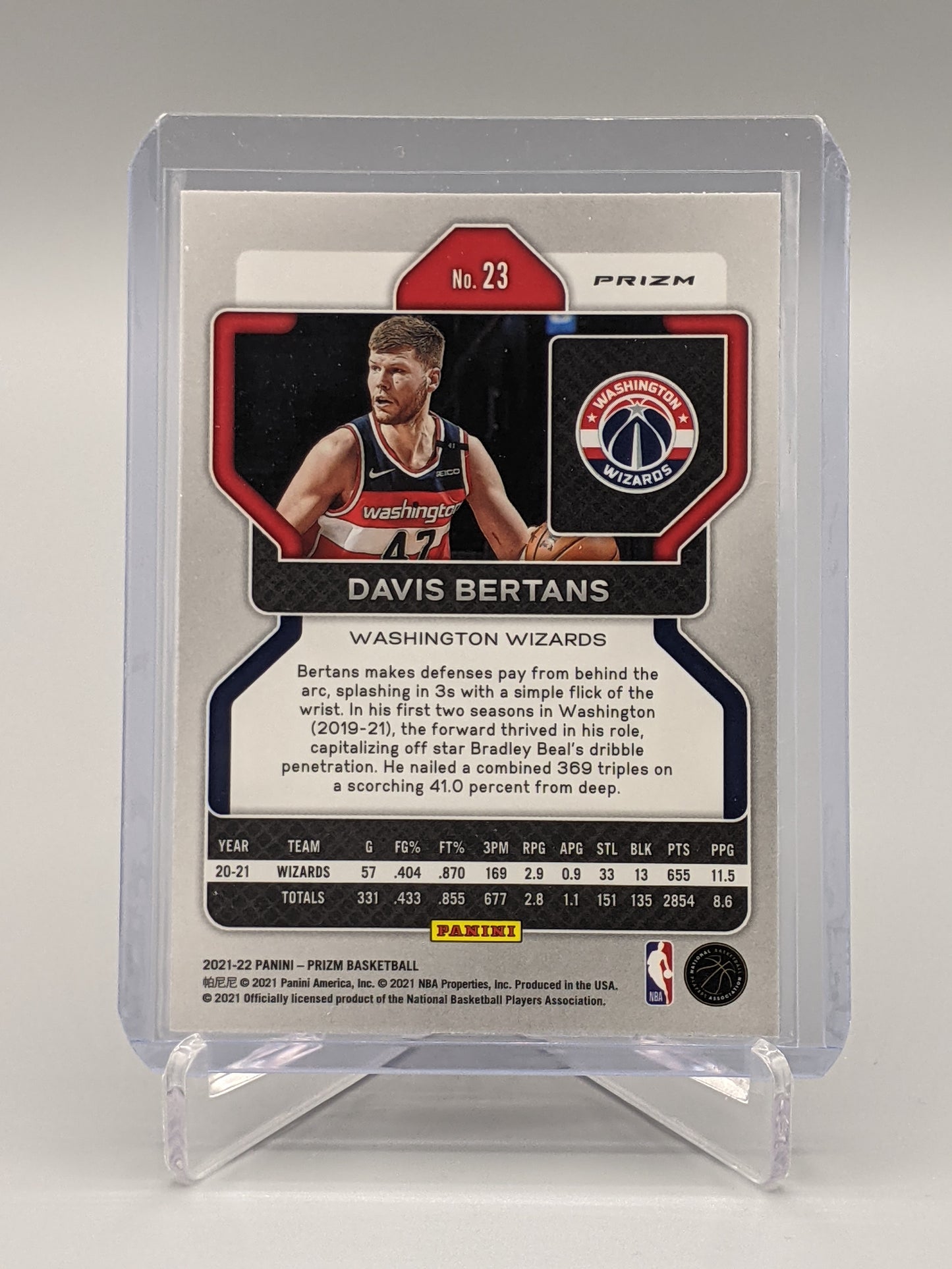 2021-22 Prizm Red Ice Prizm #23 Davis Bertans Wizards