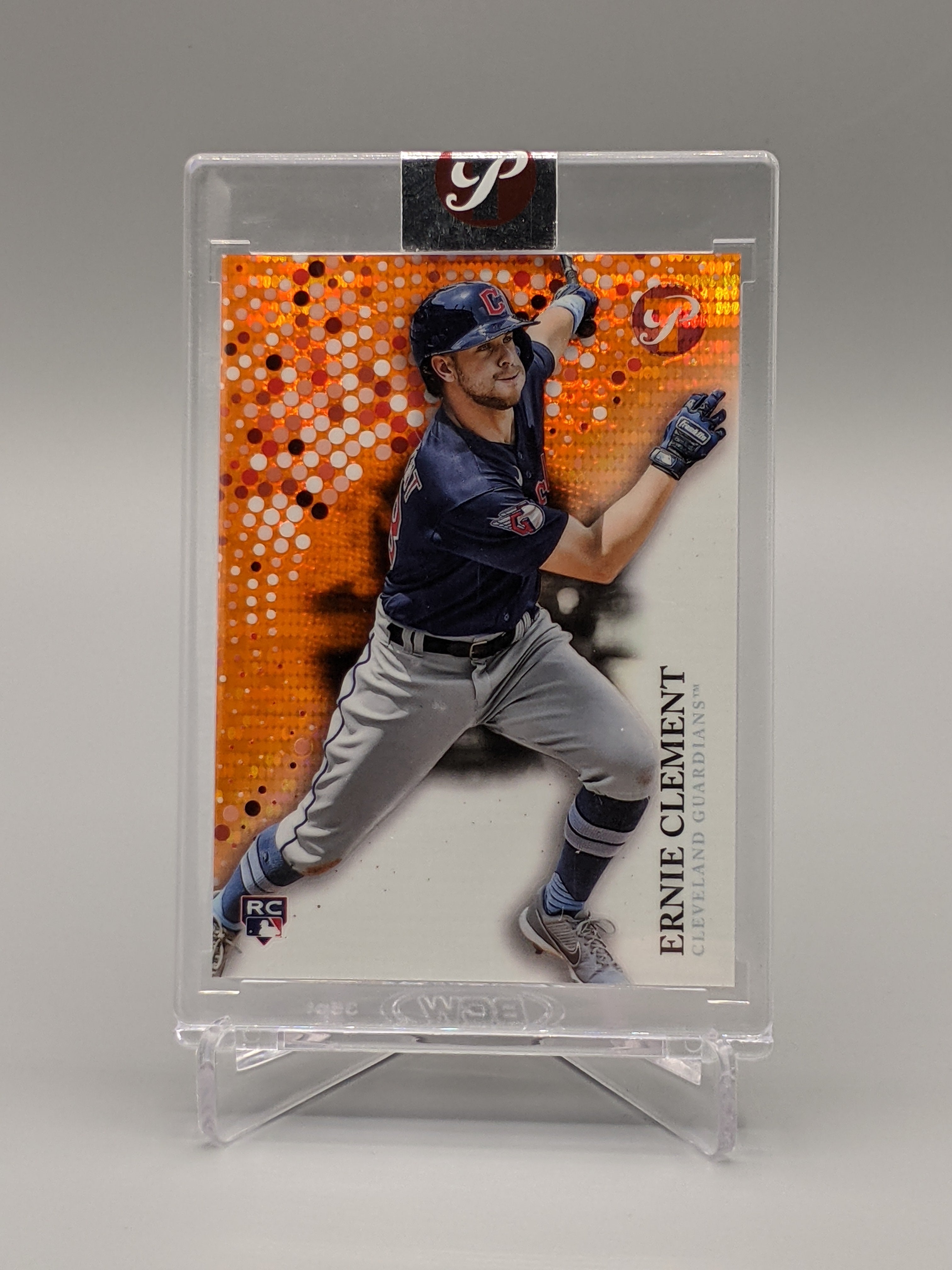 2022 Topps Pristine Encased Orange #244 Ernie Clement RC #/25 Guardians