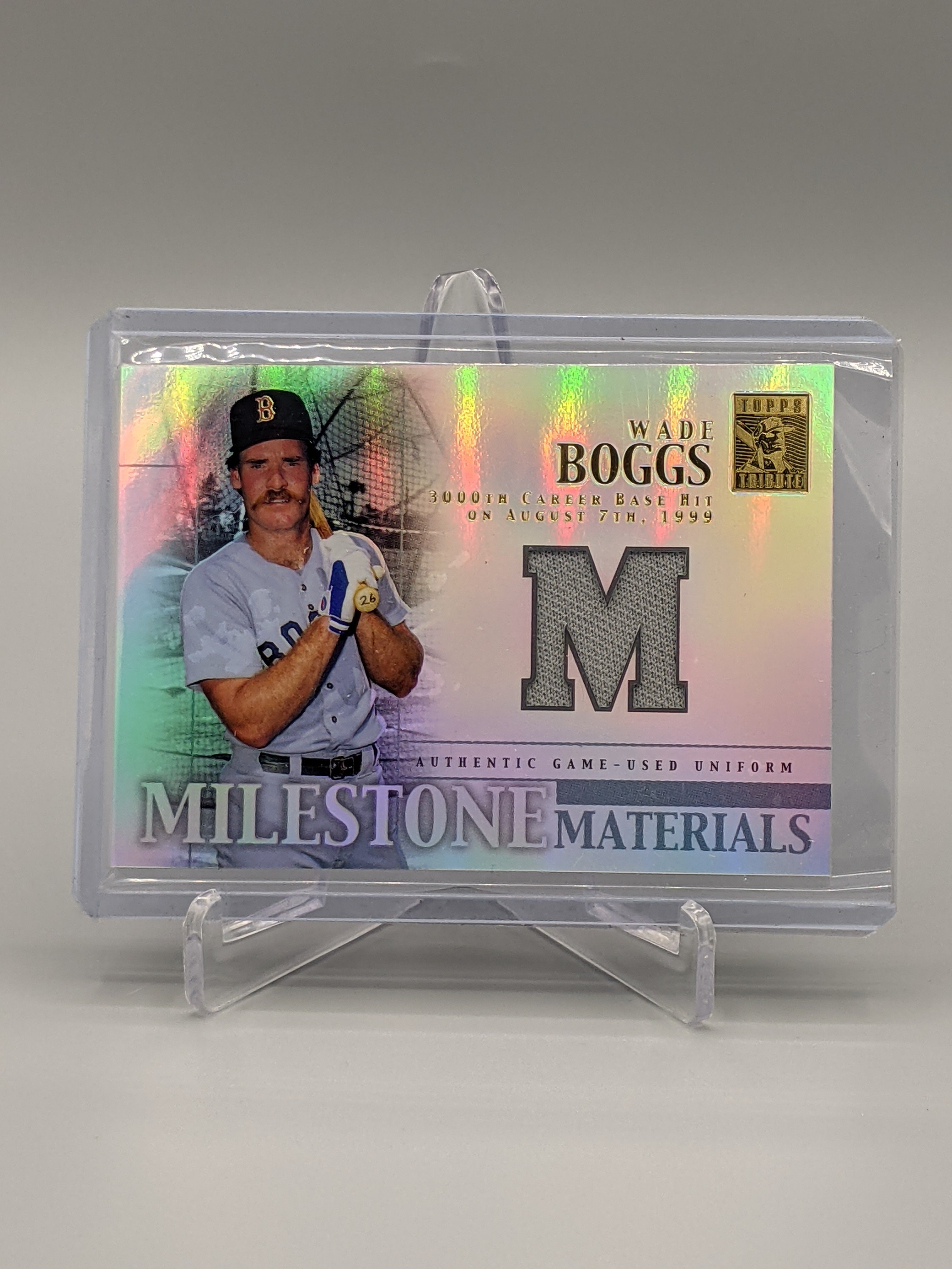 2002 Topps Tribute Milestone Materials #MIM-WB Wade Boggs Red Sox