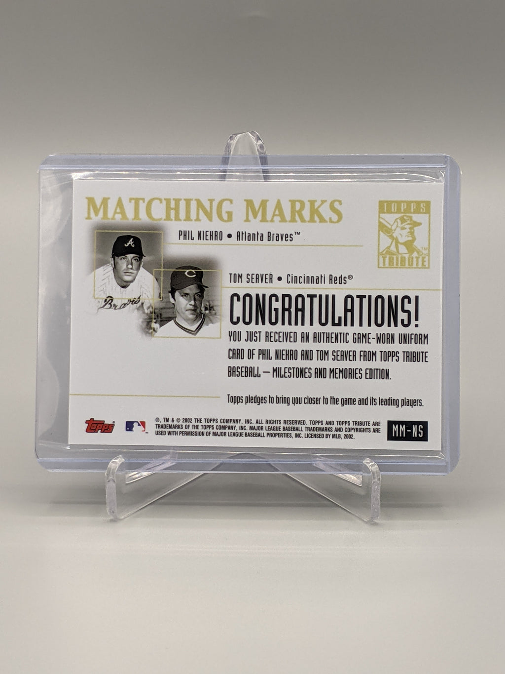 2002 Topps Tribute Matching Marks #MM-NS Phil Niekro/Tom Seaver