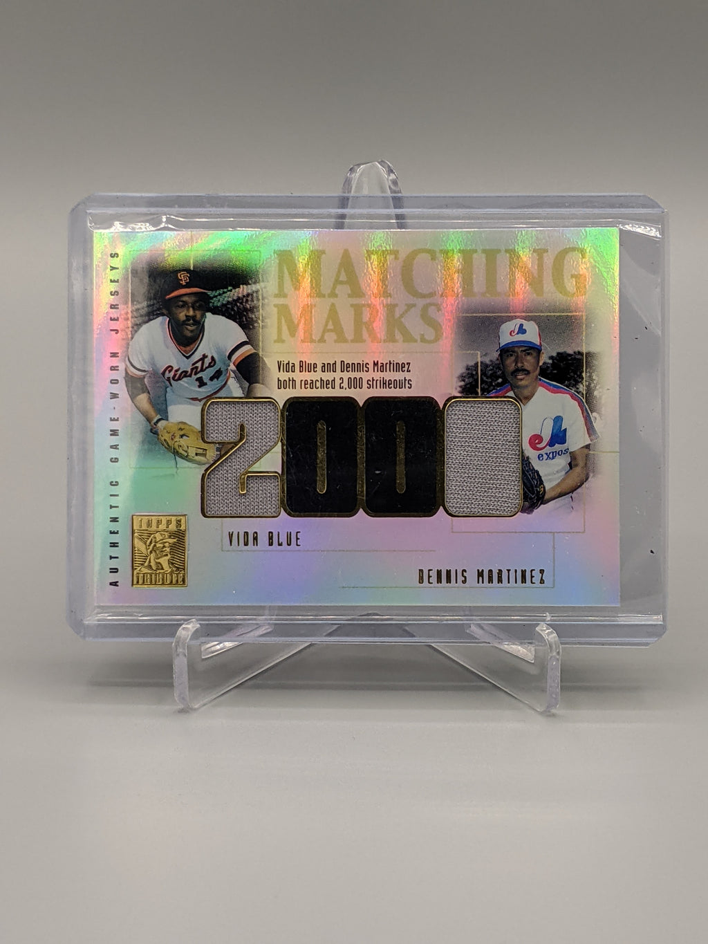 2002 Topps Tribute Matching Marks #MM-BM Vida Blue/Dennis Martinez
