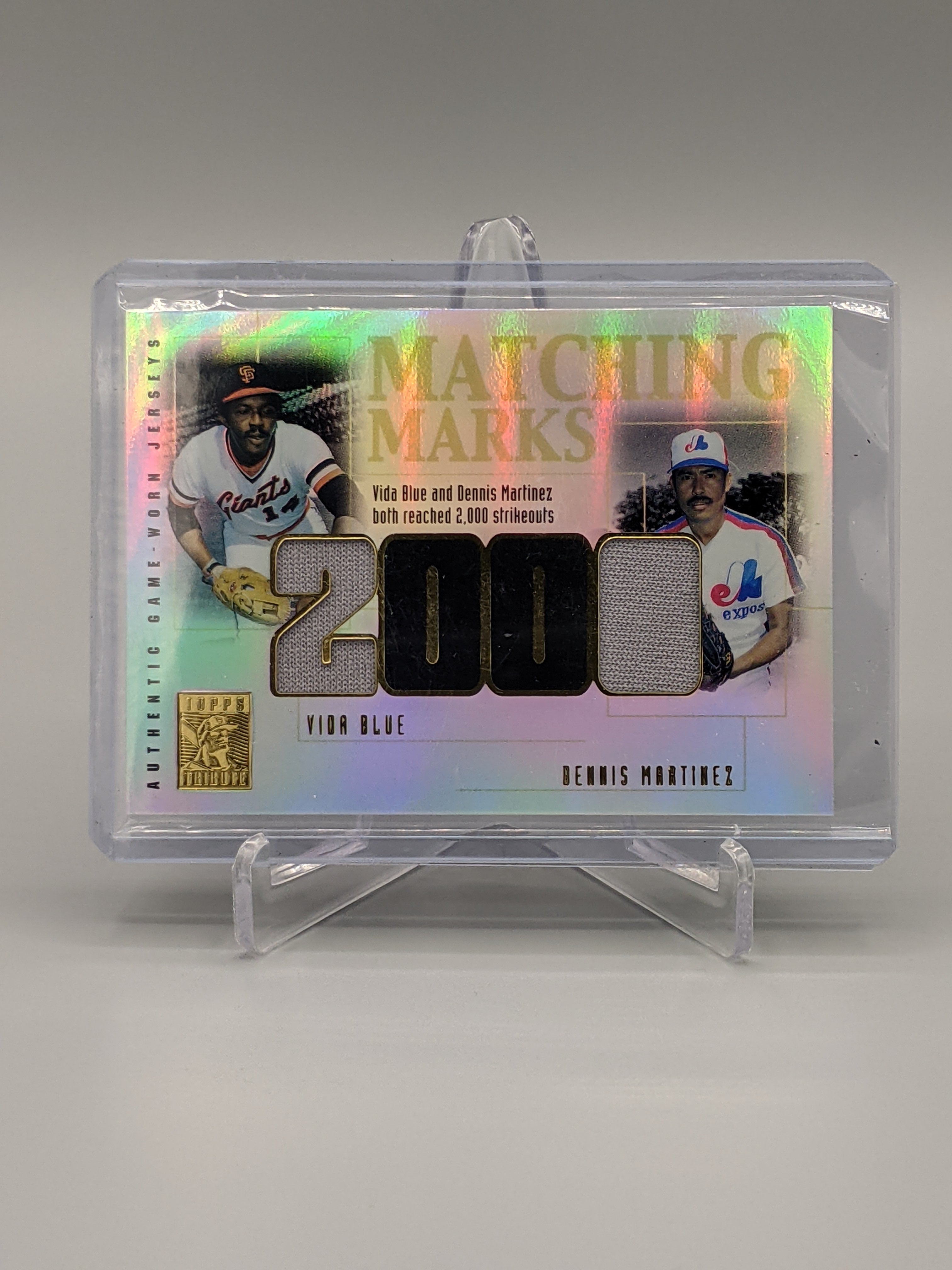 2002 Topps Tribute Matching Marks #MM-BM Vida Blue/Dennis Martinez