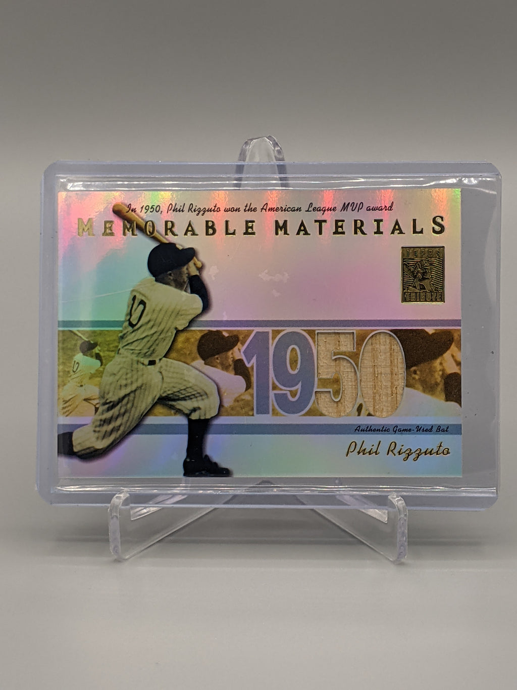 2002 Topps Tribute Memorable Materials #MCM-PR Phil Rizzuto Yankees