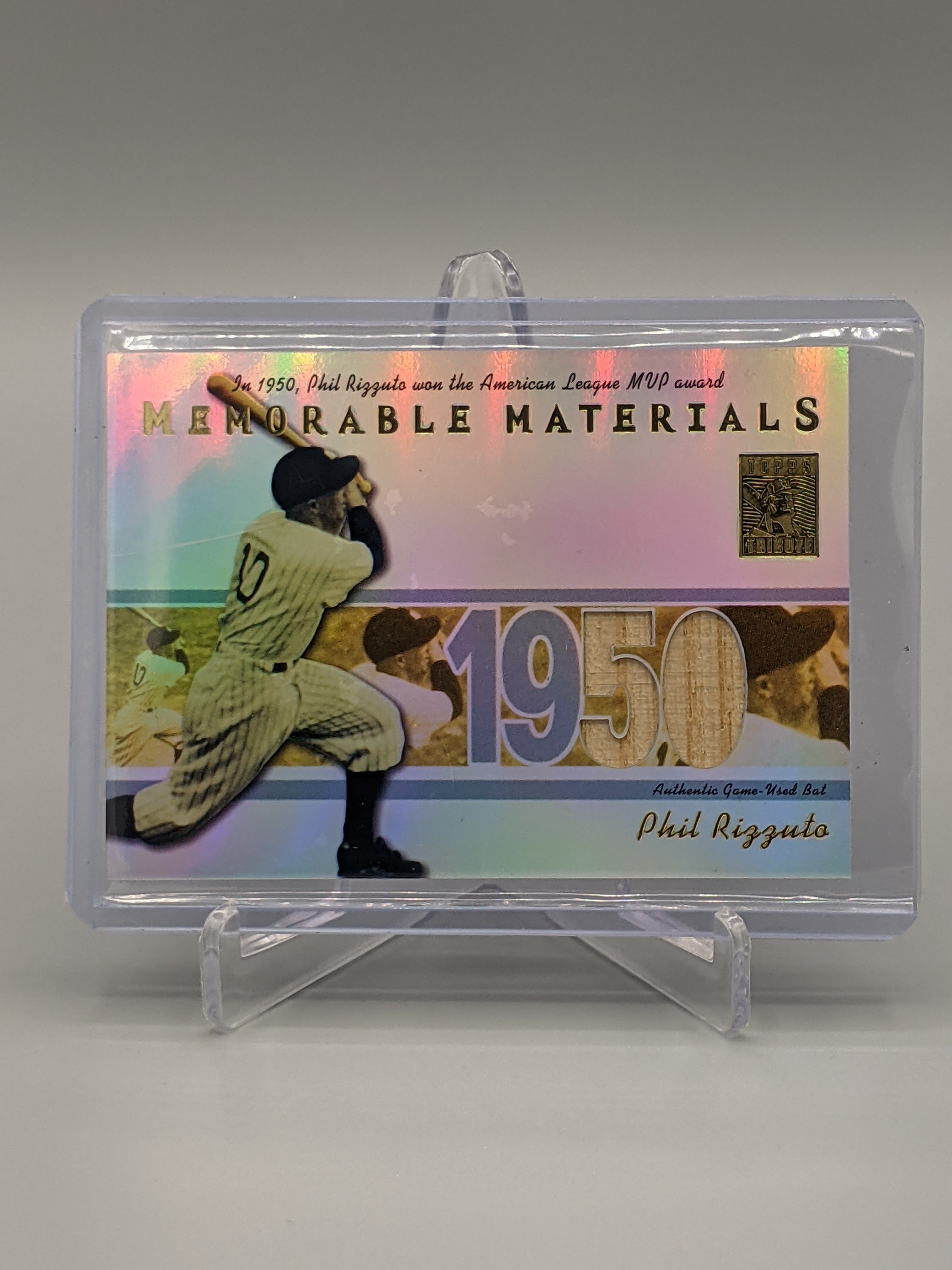 2002 Topps Tribute Memorable Materials #MCM-PR Phil Rizzuto Yankees
