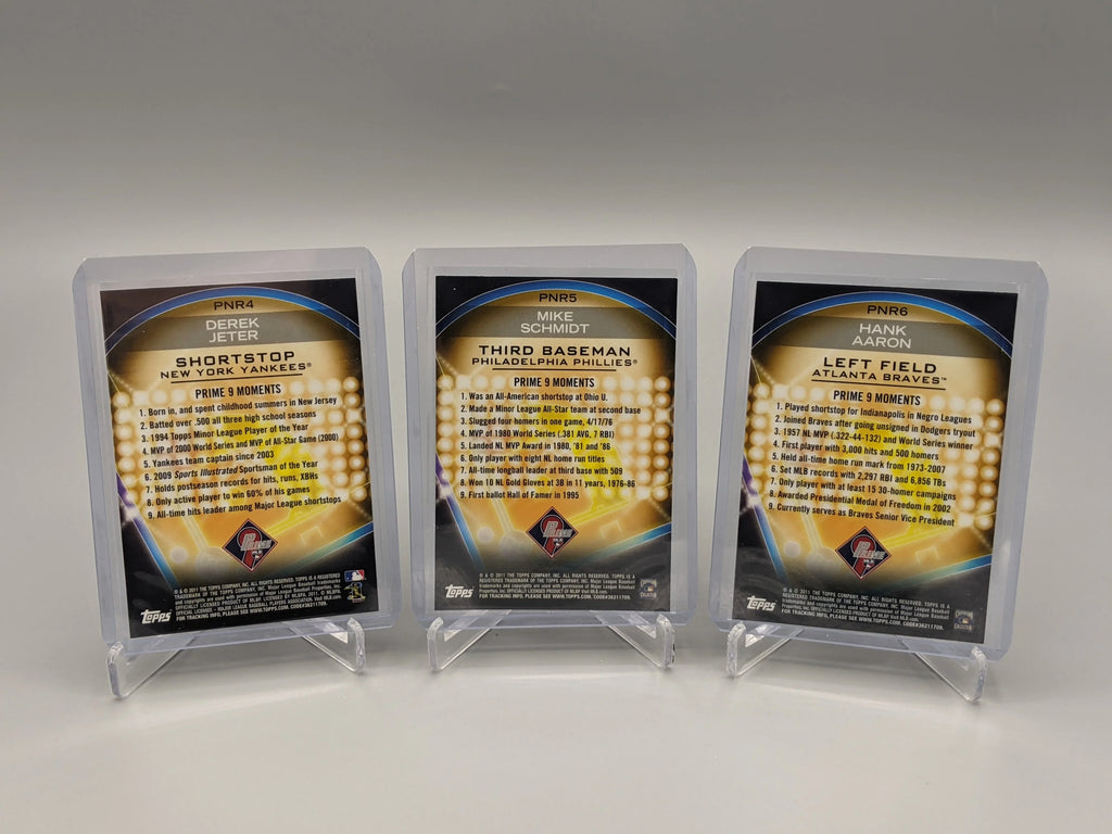 2011 Topps Prime 9 Complete Set (9) Cards, Mantle, Aaron, Koufax, Jeter + More
