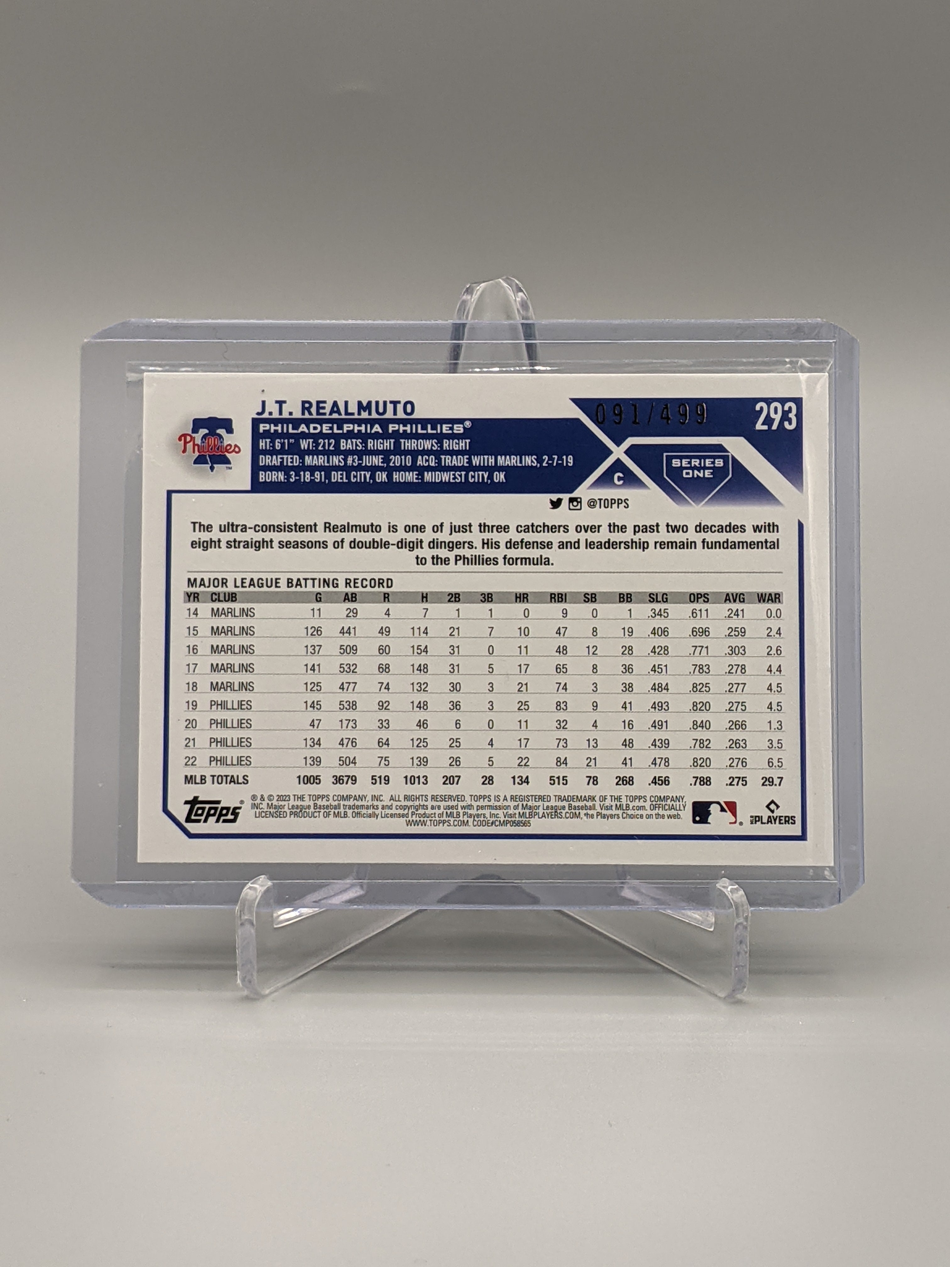 2023 Topps Green Ice #293 JT Realmuto #/499 Phillies