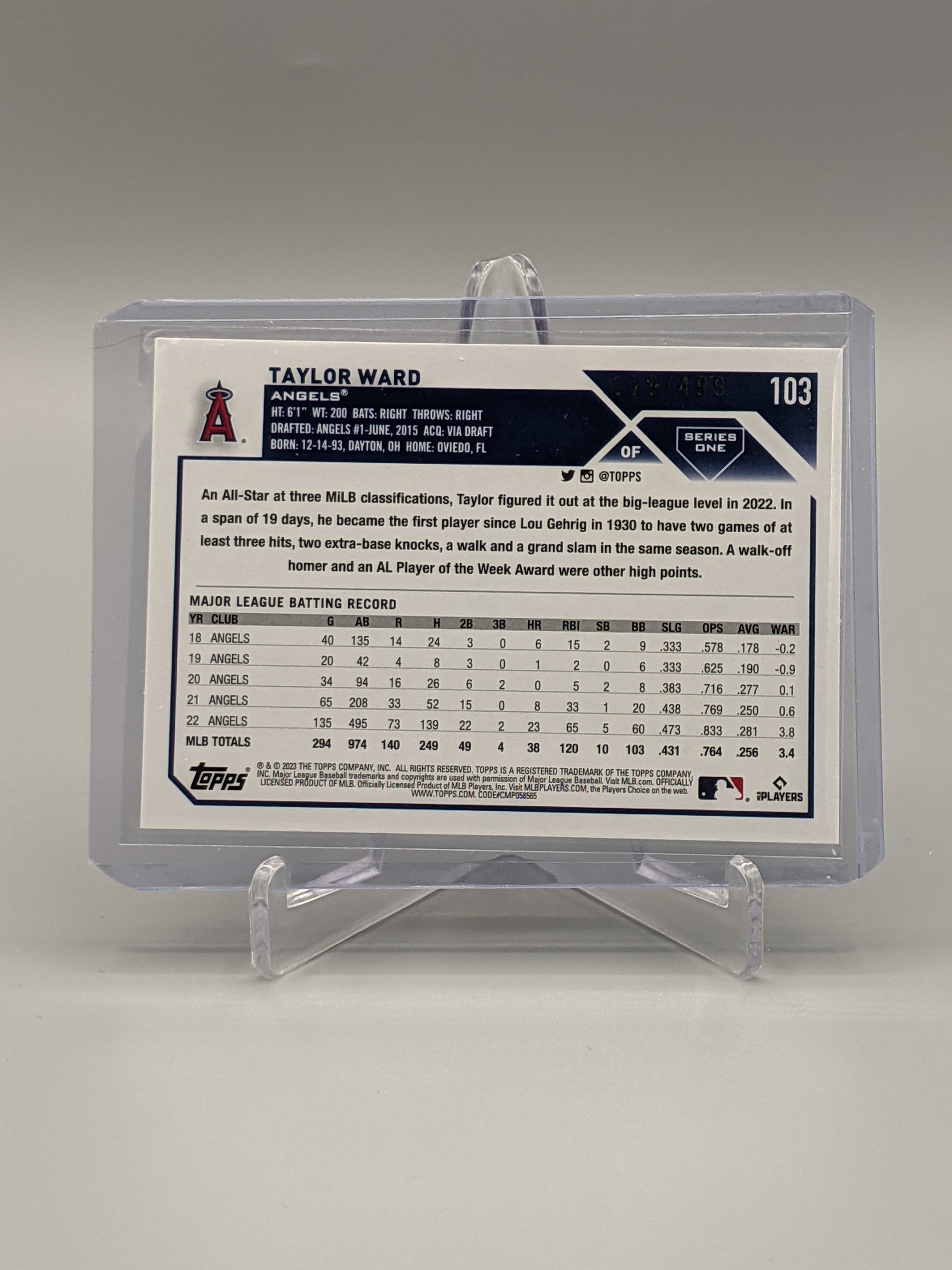 2023 Topps Green Ice #103 Taylor Ward #/499 Angels