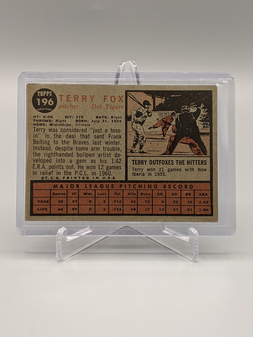 2011 Topps Heritage 50th 1962 Buyback #196 Terry Fox