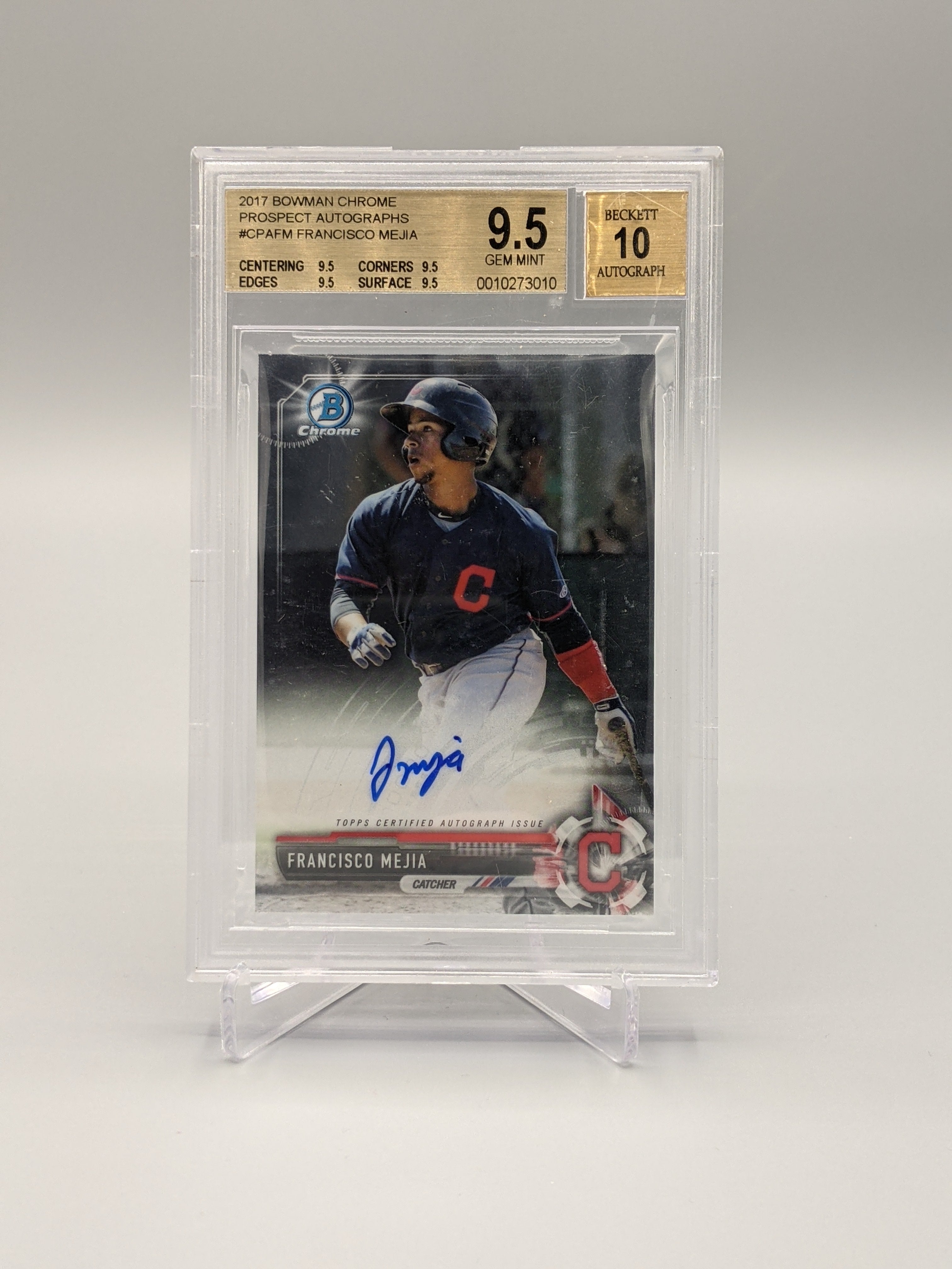 2017 Bowman Chrome Prospects Auto #CPA-FM Francisco Mejia BGS 9.5 Indians (BD)
