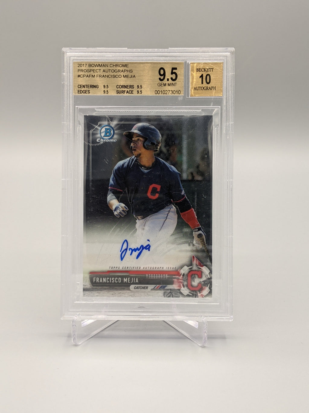 2017 Bowman Chrome Prospects Auto #CPA-FM Francisco Mejia BGS 9.5 Indians (BD)