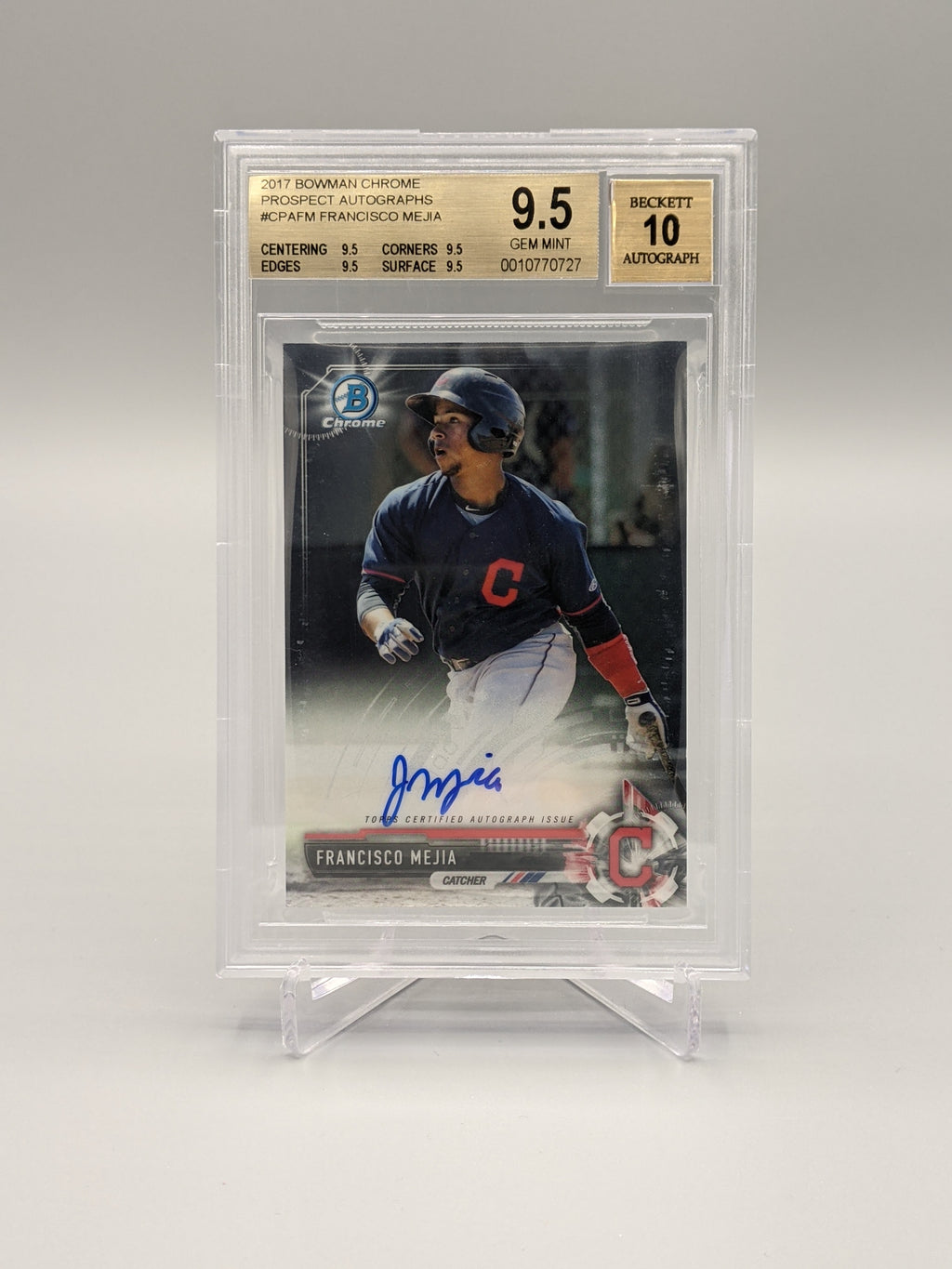 2017 Bowman Chrome Prospects Auto #CPA-FM Francisco Mejia BGS 9.5 Indians (BD)