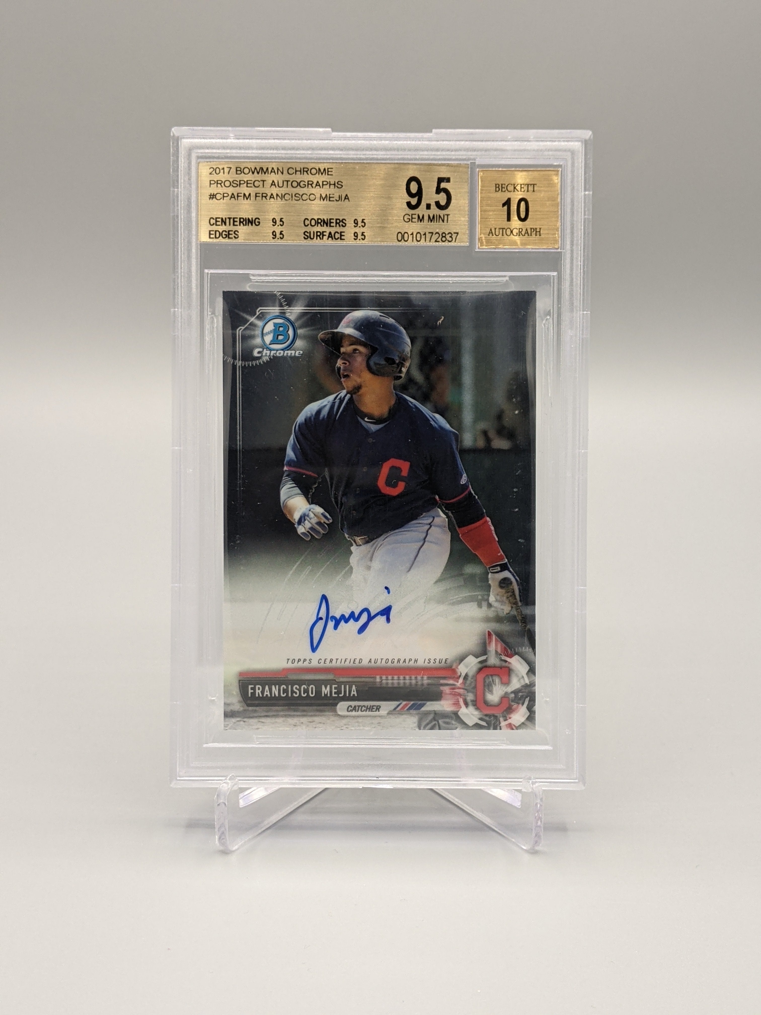 2017 Bowman Chrome Prospects Auto #CPA-FM Francisco Mejia BGS 9.5 Indians (BD)
