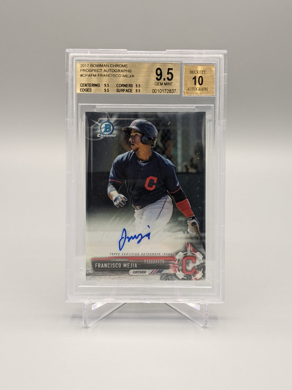 2017 Bowman Chrome Prospects Auto #CPA-FM Francisco Mejia BGS 9.5 Indians (BD)
