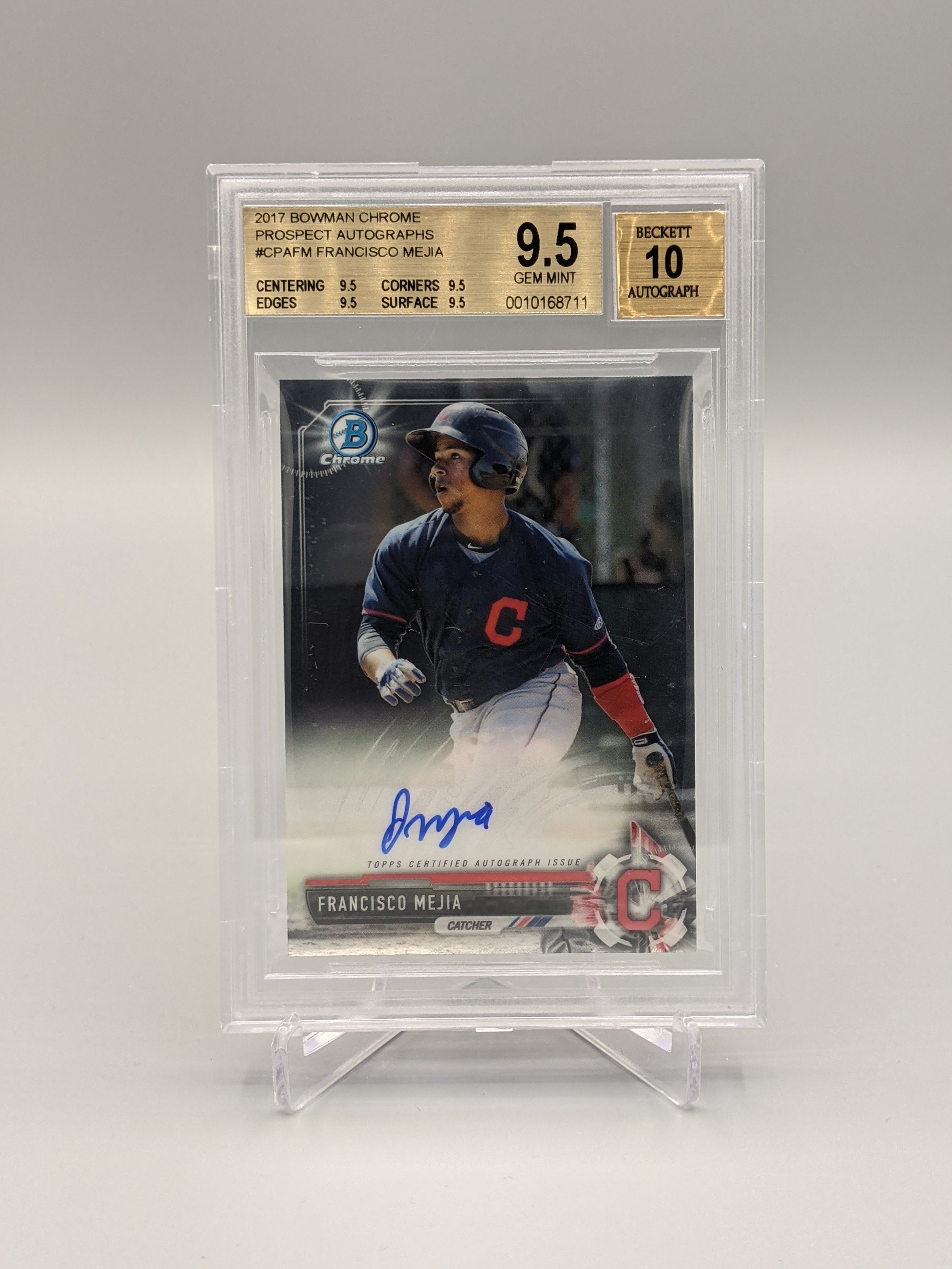 2017 Bowman Chrome Prospects Auto #CPA-FM Francisco Mejia BGS 9.5 Indians (BD)