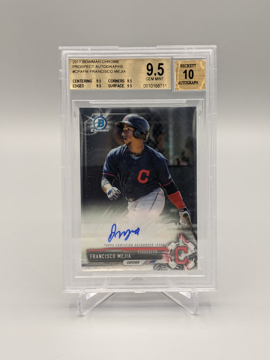 2017 Bowman Chrome Prospects Auto #CPA-FM Francisco Mejia BGS 9.5 Indians (BD)