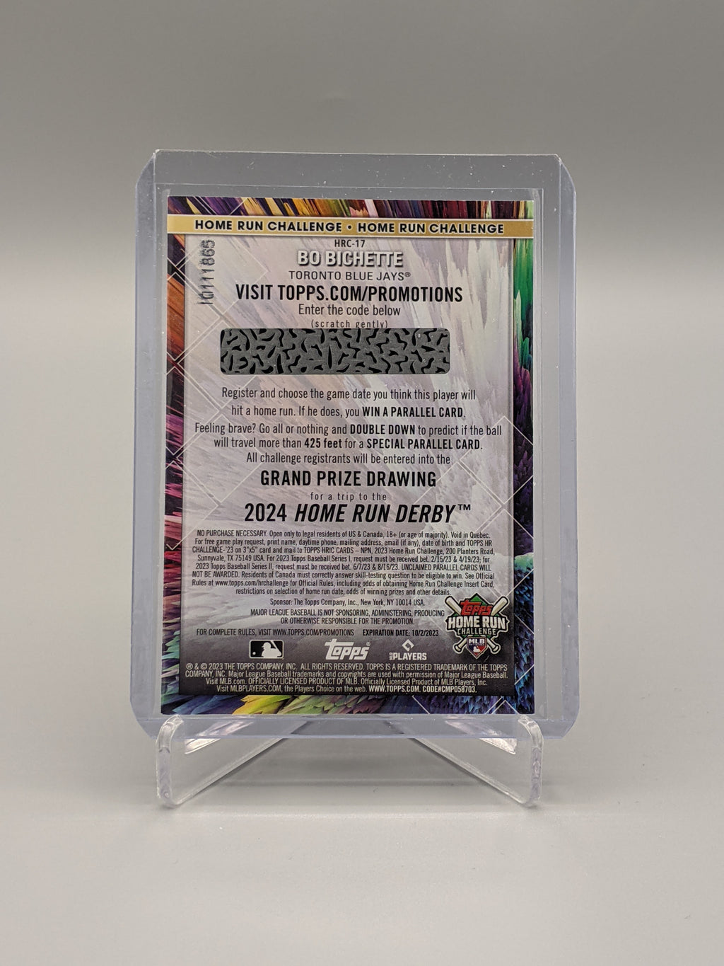 2023 Topps Home Run Challenge #HRC-17 Bo Bichette Blue Jays