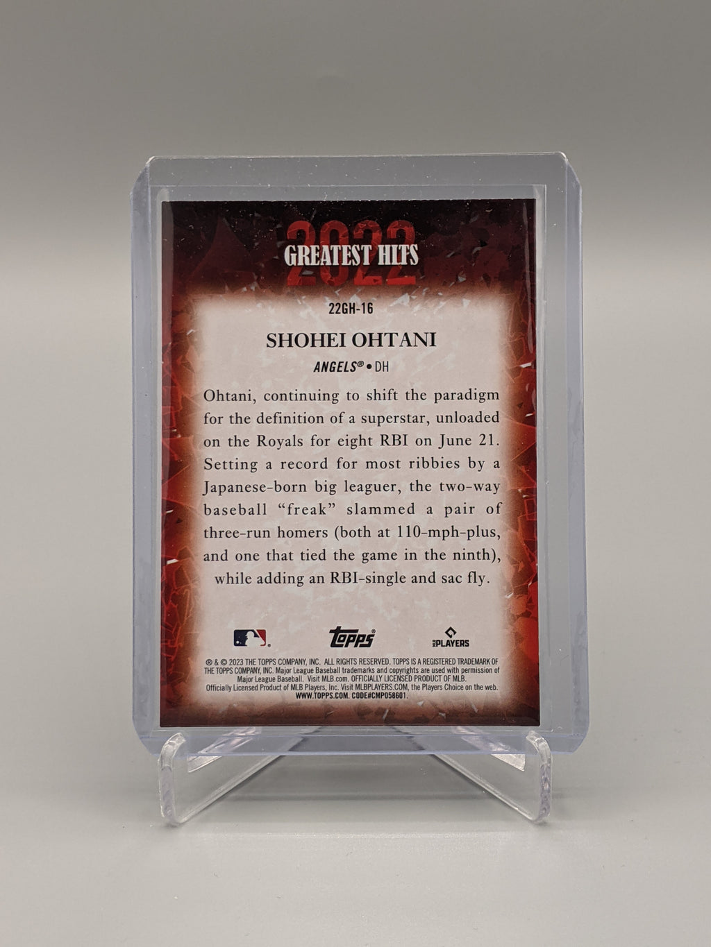 2023 Topps Greatest Hits #22GH-16 Shohei Ohtani Angels