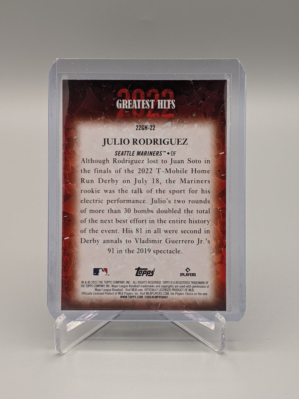 2023 Topps Greatest Hits #22GH-22 Julio Rodriguez Mariners