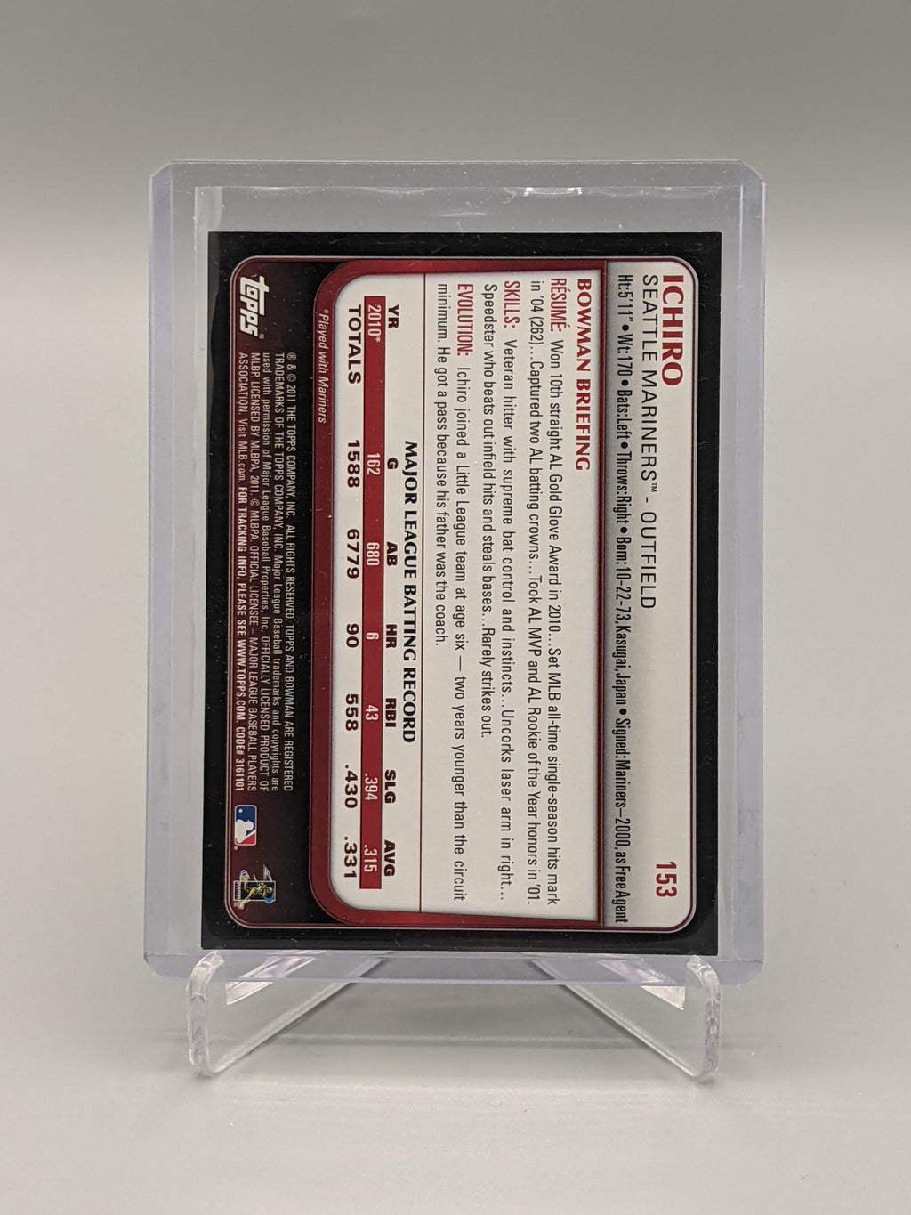 2011 Bowman Gold #153 Ichiro Mariners