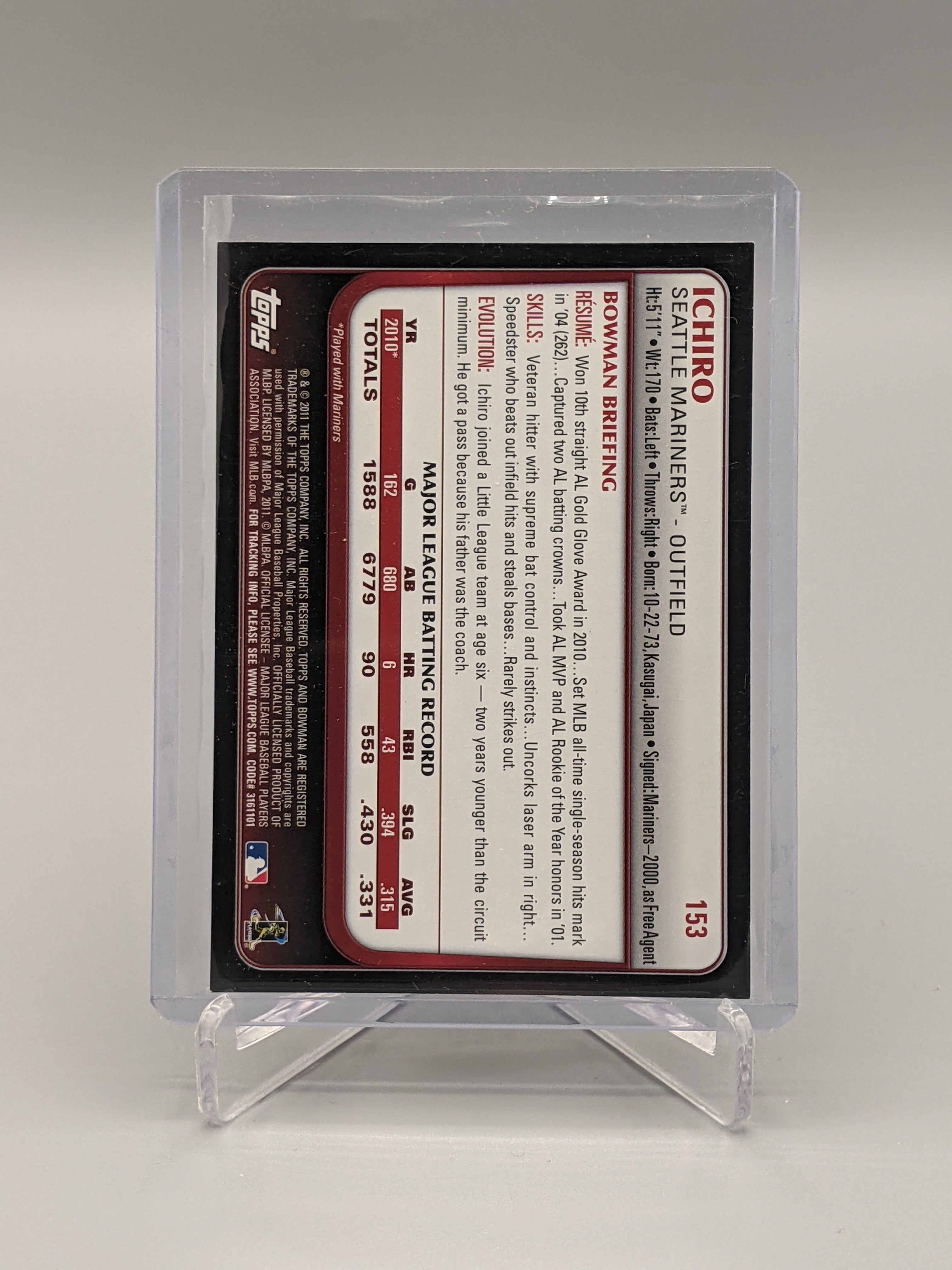 2011 Bowman Gold #153 Ichiro Mariners