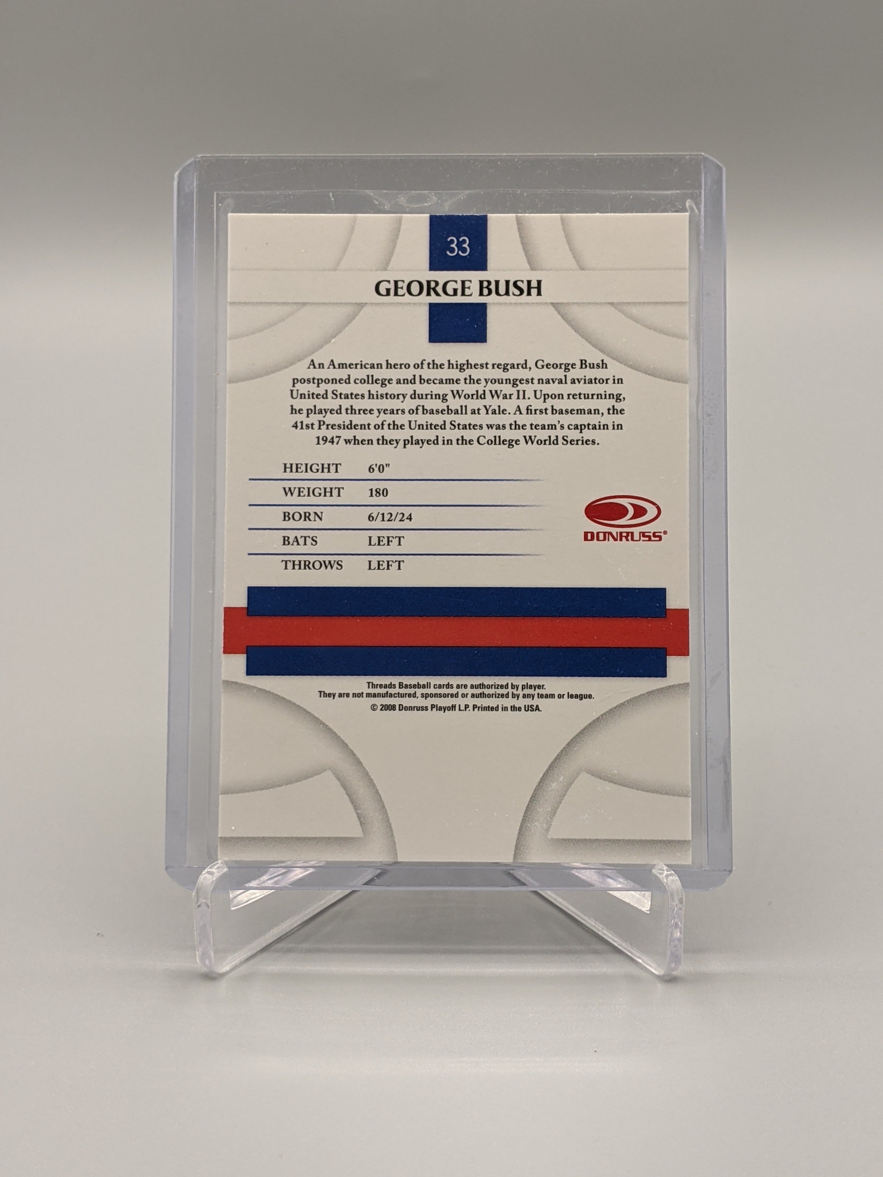 2008 Donruss Threads #33 George Bush Yale