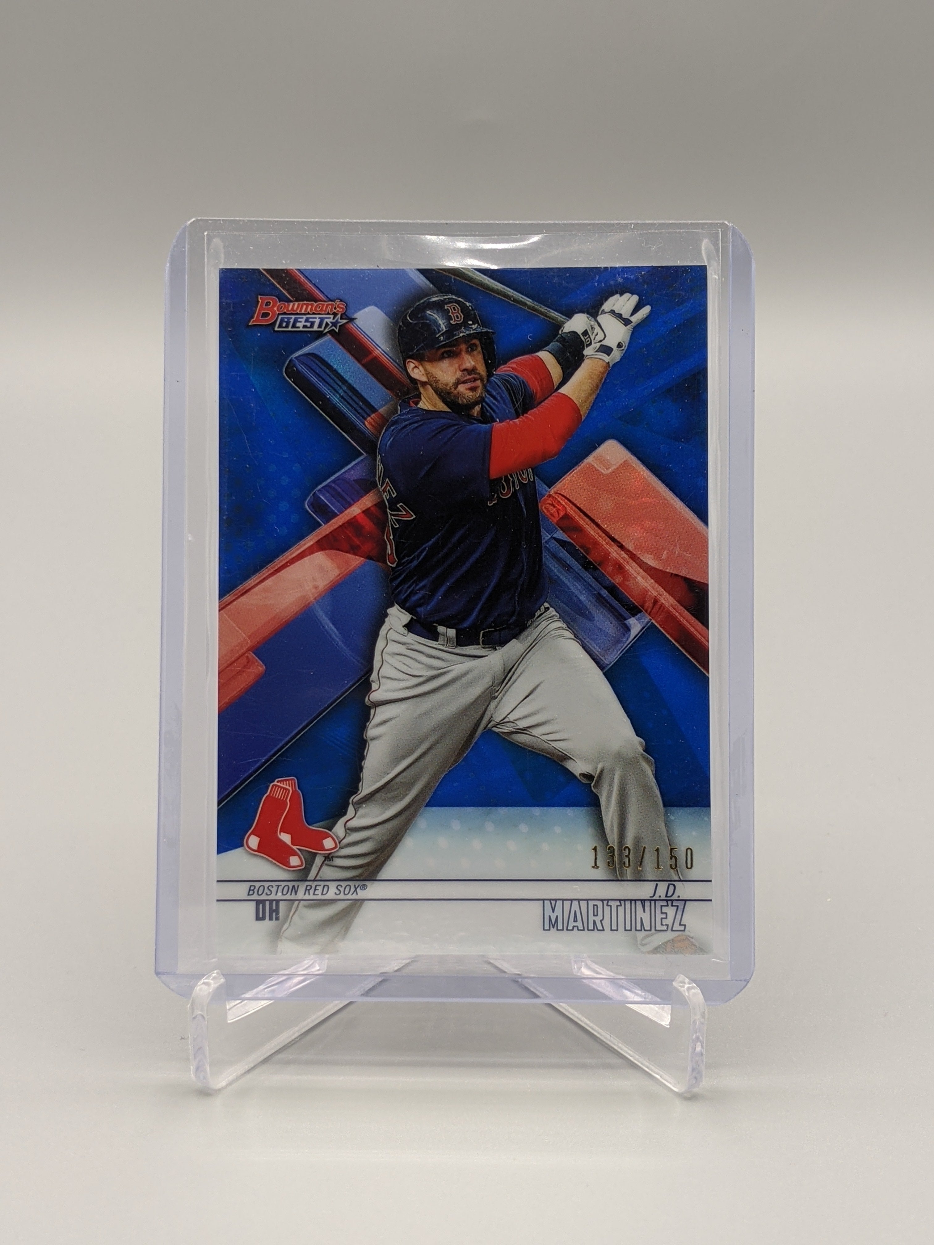 2018 Bowman's Best Blue Refractor #48 J.D. Martinez #/150 Red Sox