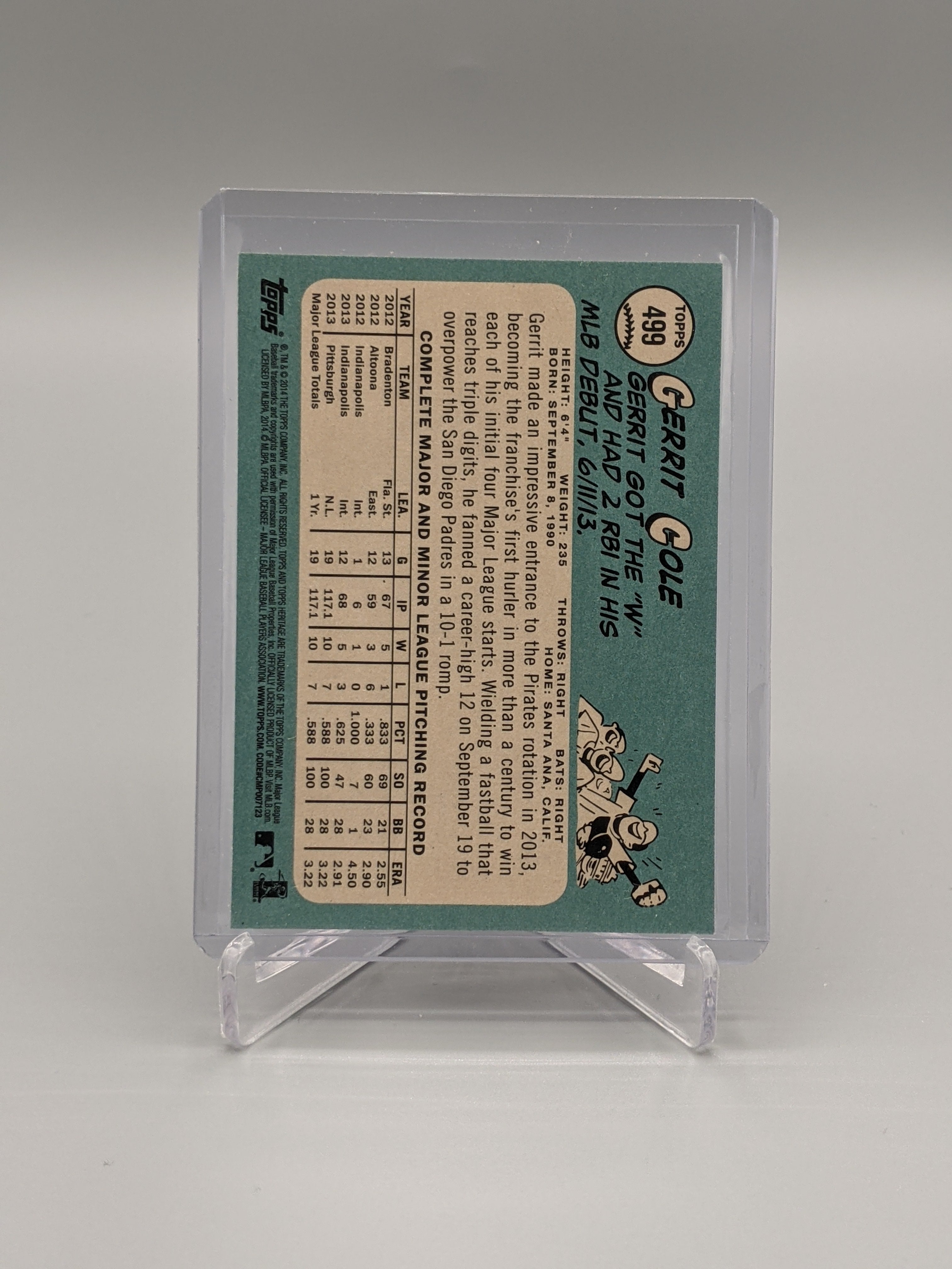 2014 Topps Heritage SP #499 Gerrit Cole Pirates