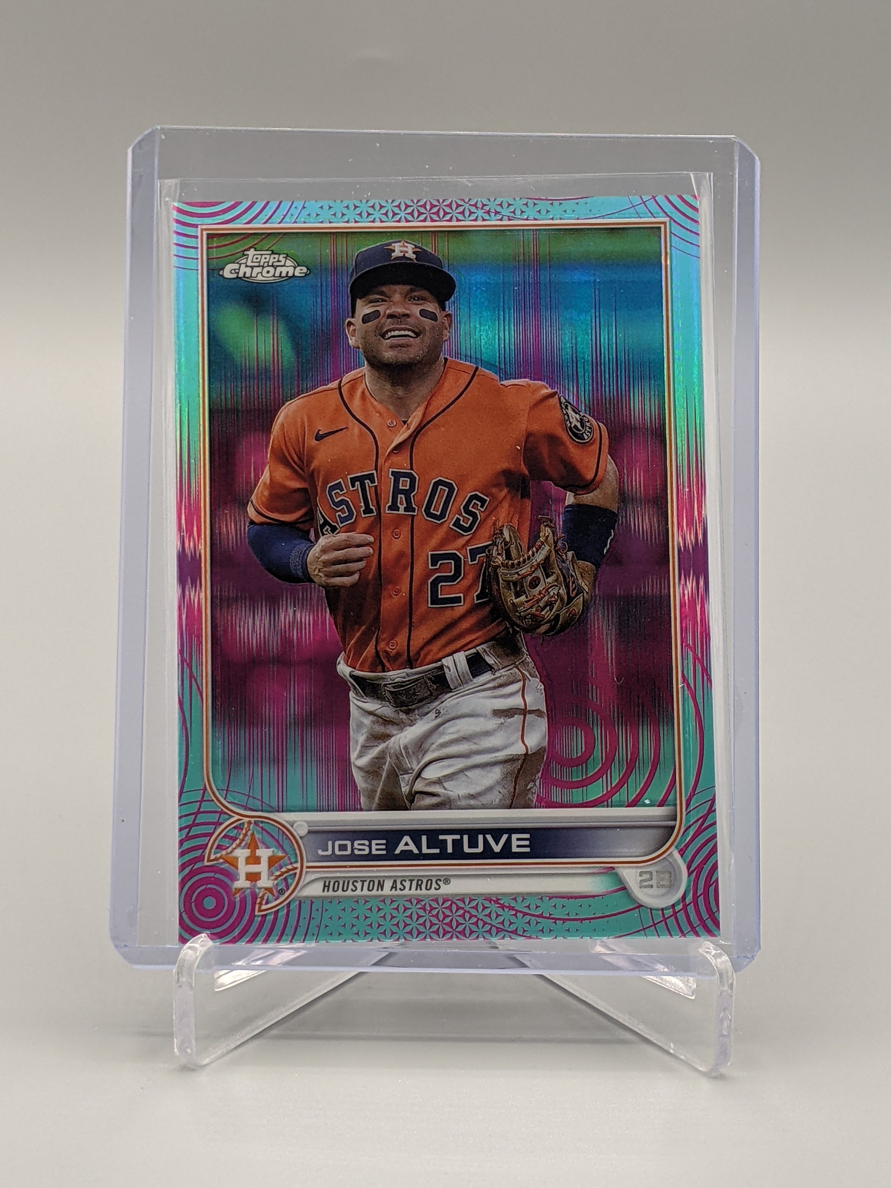 2022 Topps Chrome Sonic Aqua Pink Pulse #6 Jose Altuve #/199 Astros
