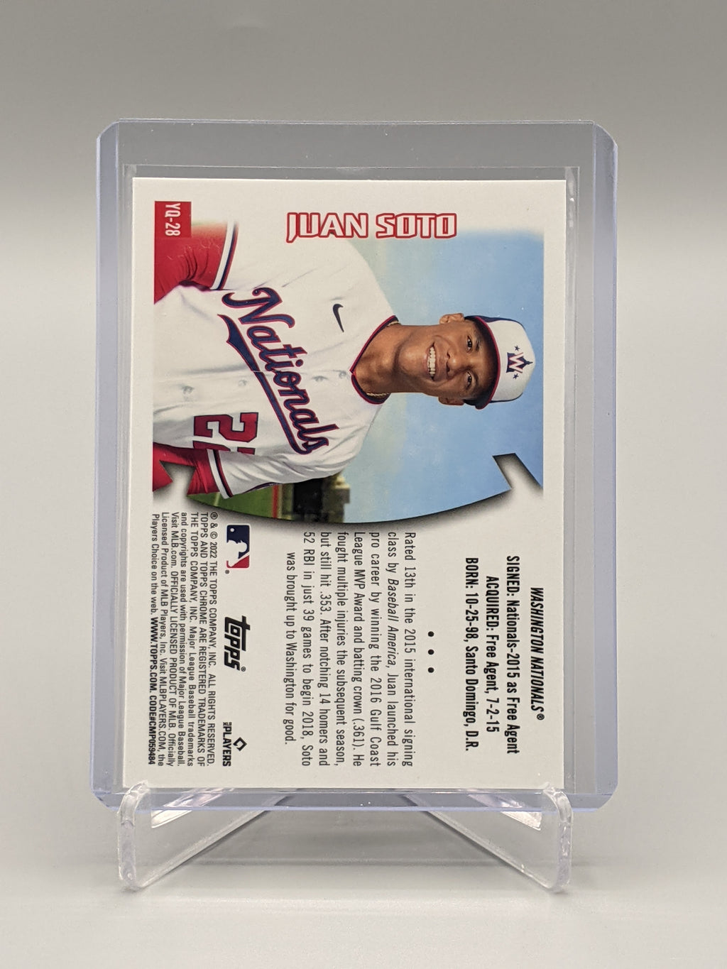 2022 Topps Chrome Sonic Youthquake #YQ-28 Juan Soto Nationals