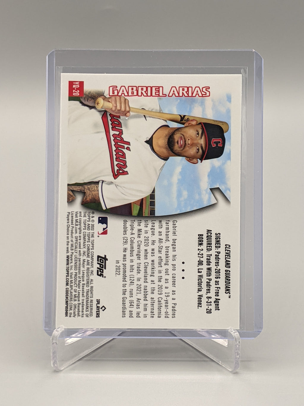 2022 Topps Chrome Sonic Youthquake #YQ-20 Gabriel Arias RC Guardians