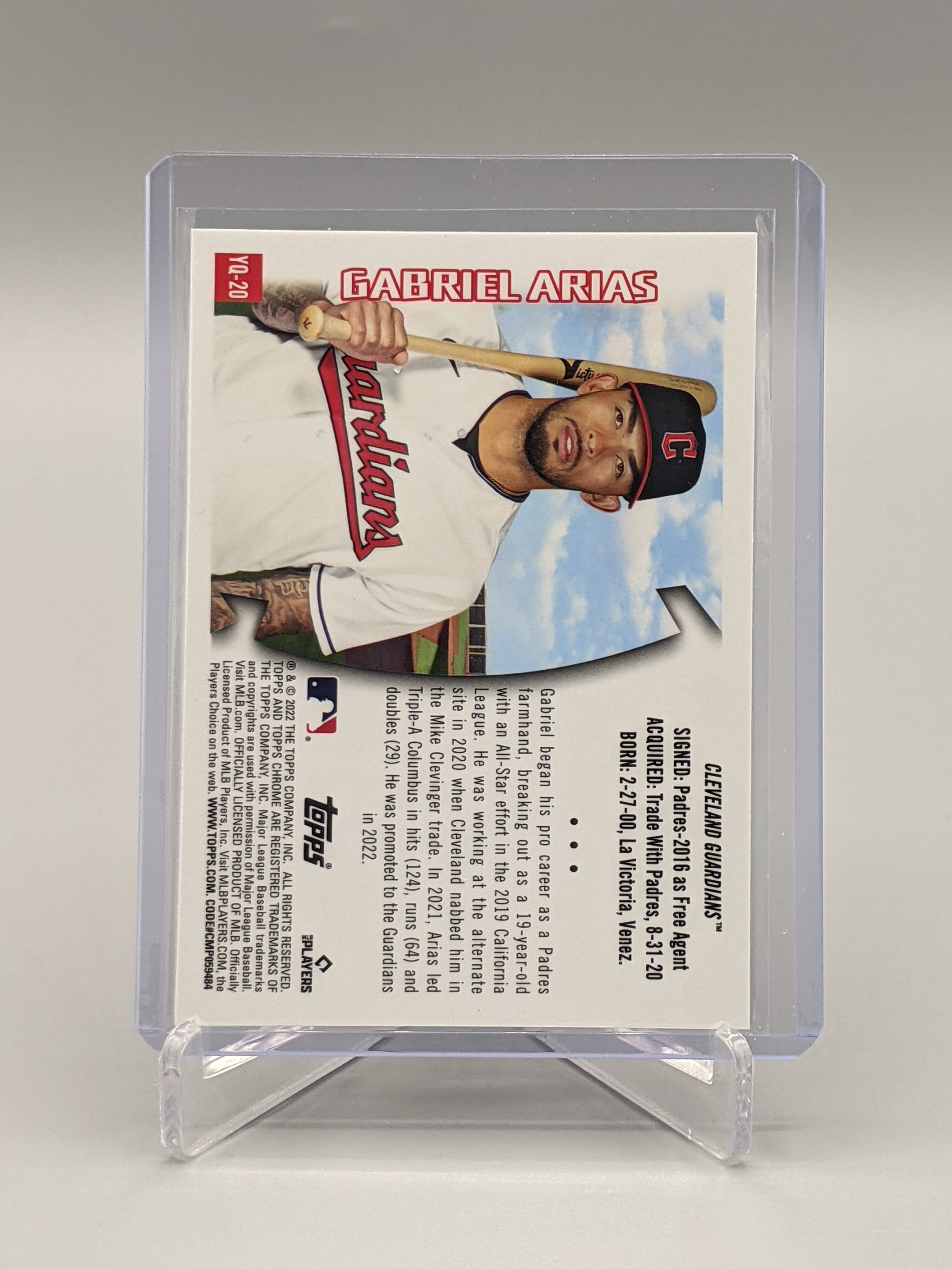 2022 Topps Chrome Sonic Youthquake #YQ-20 Gabriel Arias RC Guardians